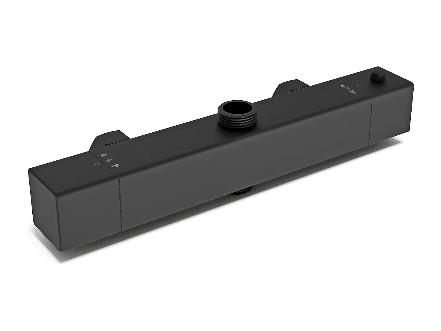 Columna de Ducha Termostática AICA Negro Mate | Alcachofa Cuadrada Grande | Barra Regulable 73-115cm| Sistema de Ducha Superior