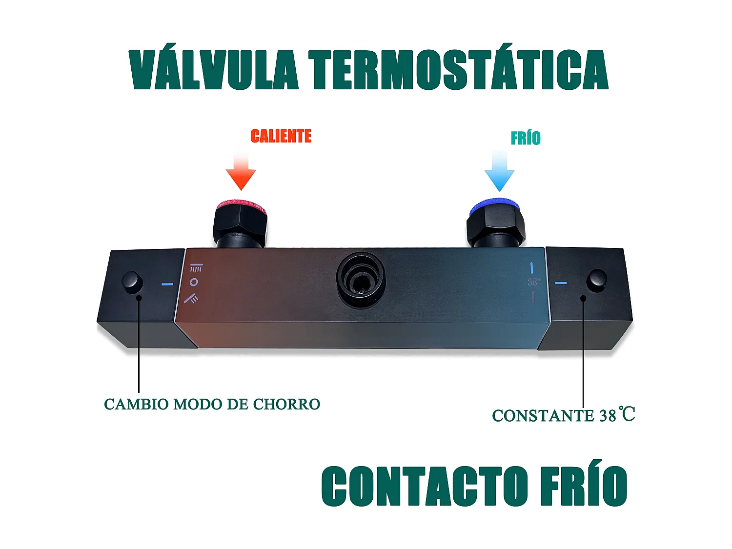 AICA conjuntos de chuveiro termostático preto fosco com chuveiro quadrado, chuveiro de mão e coluna ajustável x2