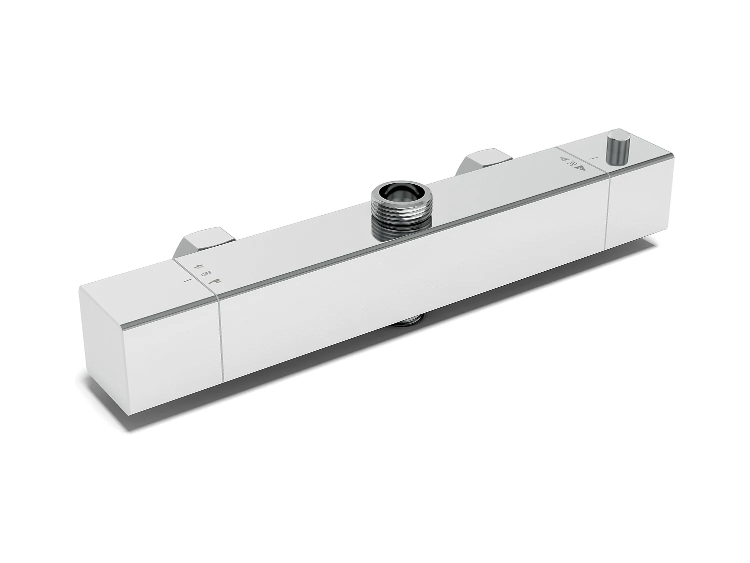 AICA Coluna de chuveiro termostática cromada, chuveiro quadrado e chuveiro superior grande