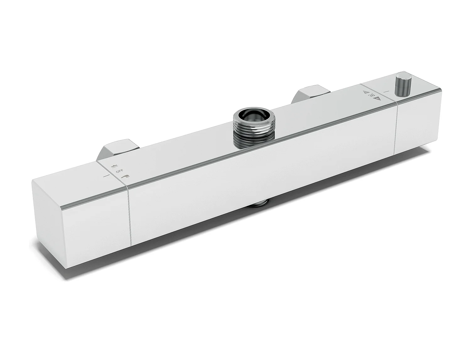 Columna de Ducha Termostática AICA Cromado, Alcachofa Cuadrada y Ducha Superior Grande