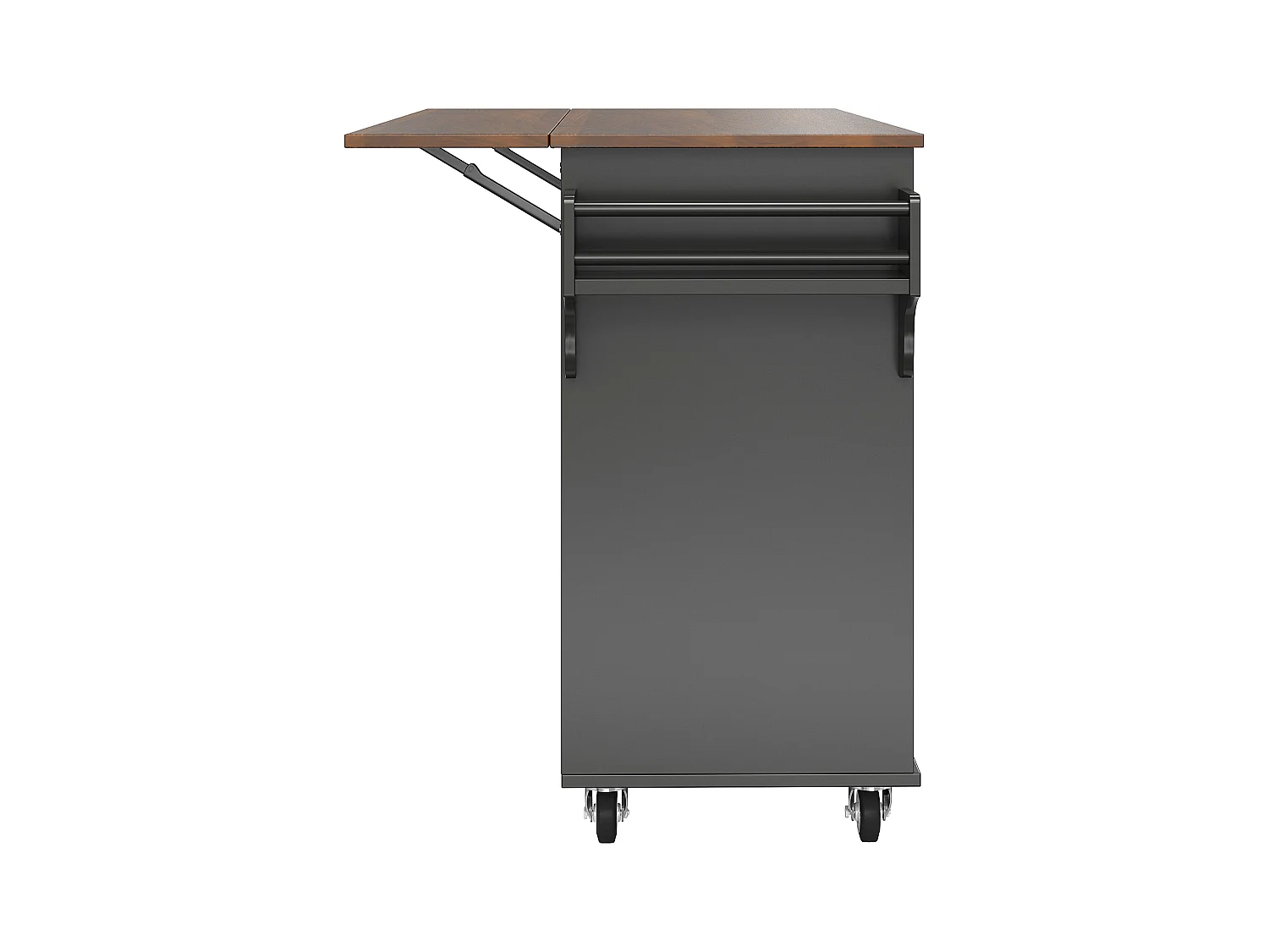 Desserte de cuisine mobile 2 portes et 2 tiroirs Îlot de cuisine avec plateau extensible 128x(46-71)x93 cm - noir