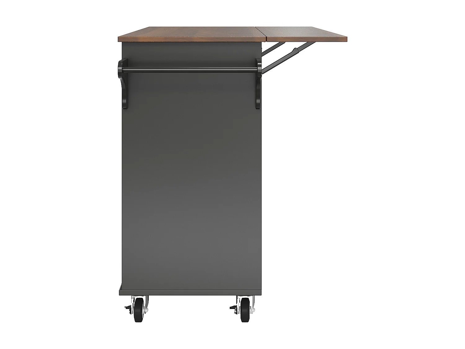 Desserte de cuisine 128x(46-71)x93 cm 2 portes et 2 tiroirs Îlot de cuisine avec plateau extensible - noir