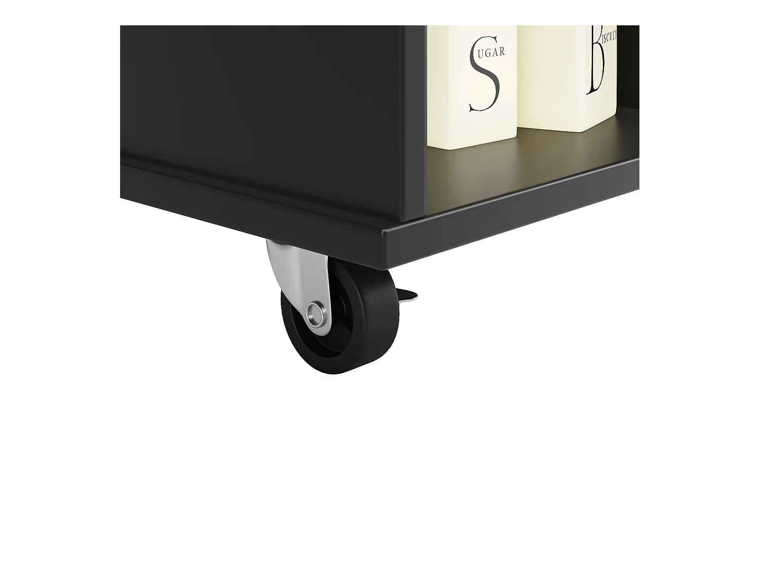 Desserte de cuisine 127x46x91.5 cm  1 porte et 4 tiroirs buffet avec cloisons amovibles - noir