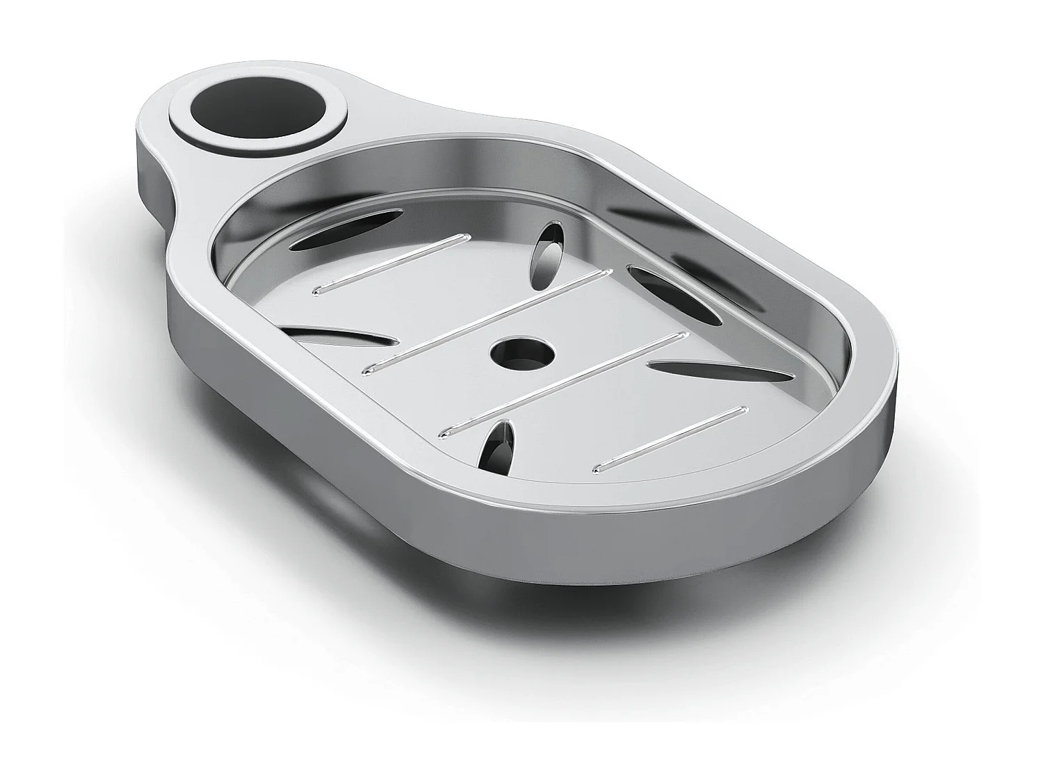 Conjunto de Ducha Barra Redondo Cromado AICA con Ducha de Mano Cuadrado y Estante de Jabón