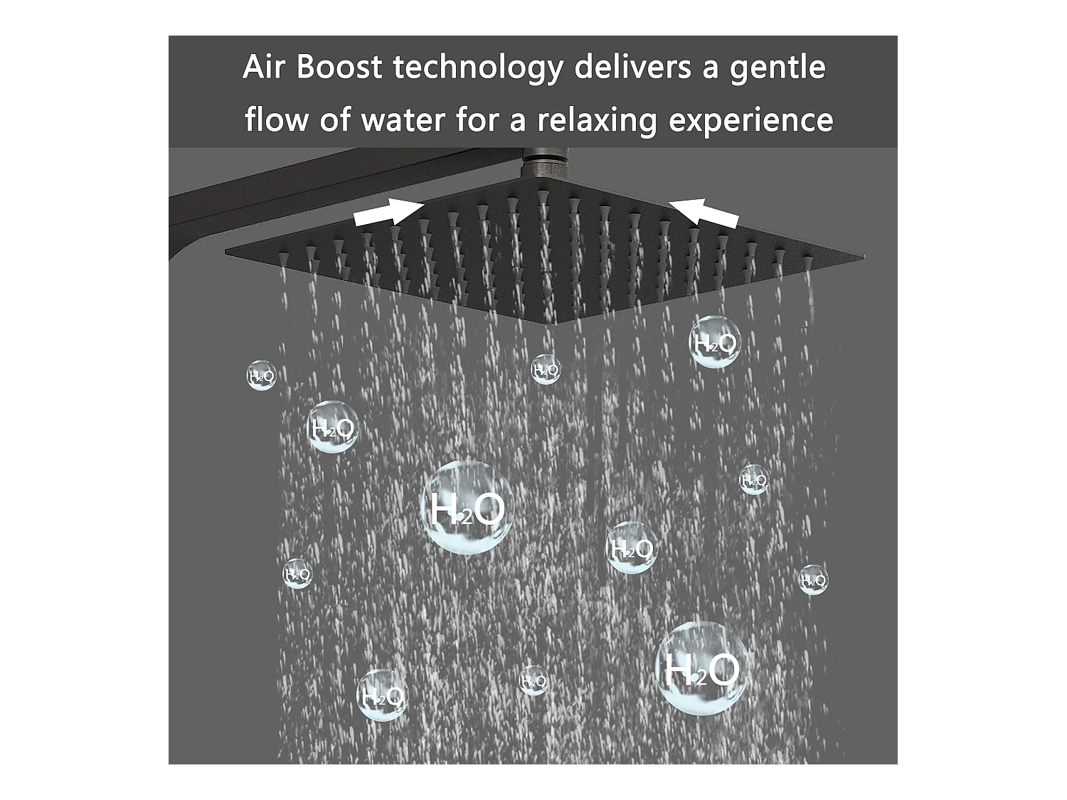 AICA coluna de chuveiro termostática preto fosco, chuveiro quadrado e chuveiro superior grande de 20cm com barra redonda ajustável