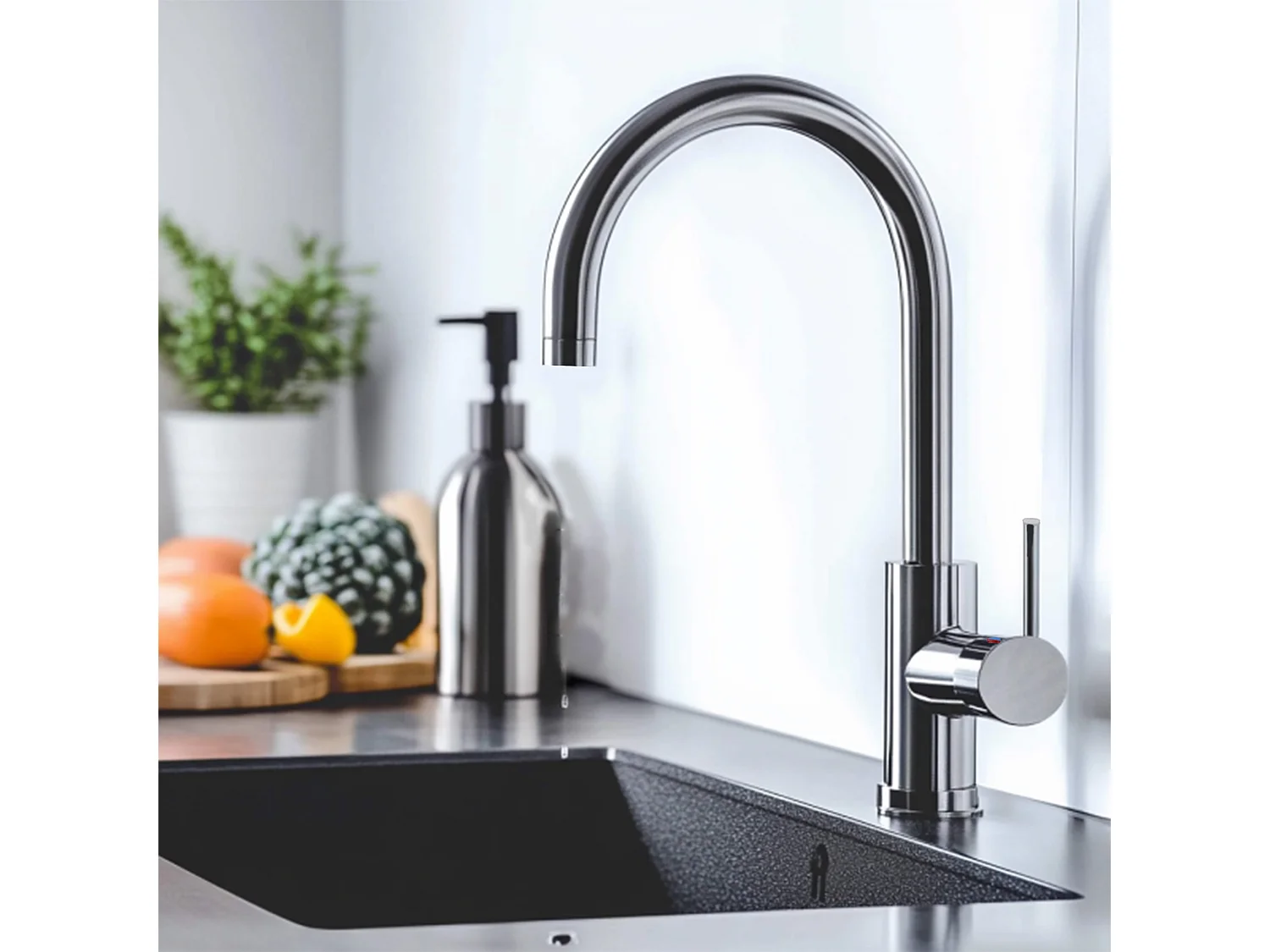 AICA columna de ducha termostático en cromo y grifo de cocina con control de temperatura