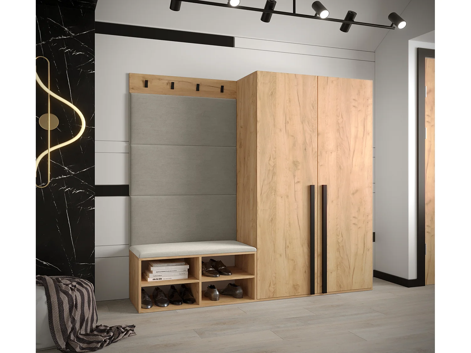 Garderobeset Miro 5 184/184/42 (Artisan Eike/Manila 02)