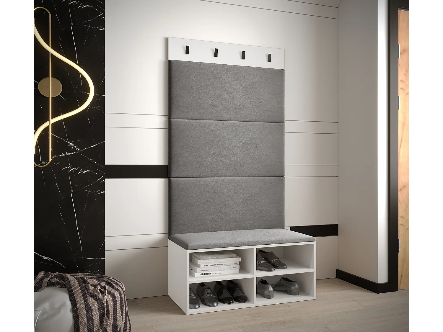 Garderobeset Miro 2 184/84/42 (Wit/Manila 16)