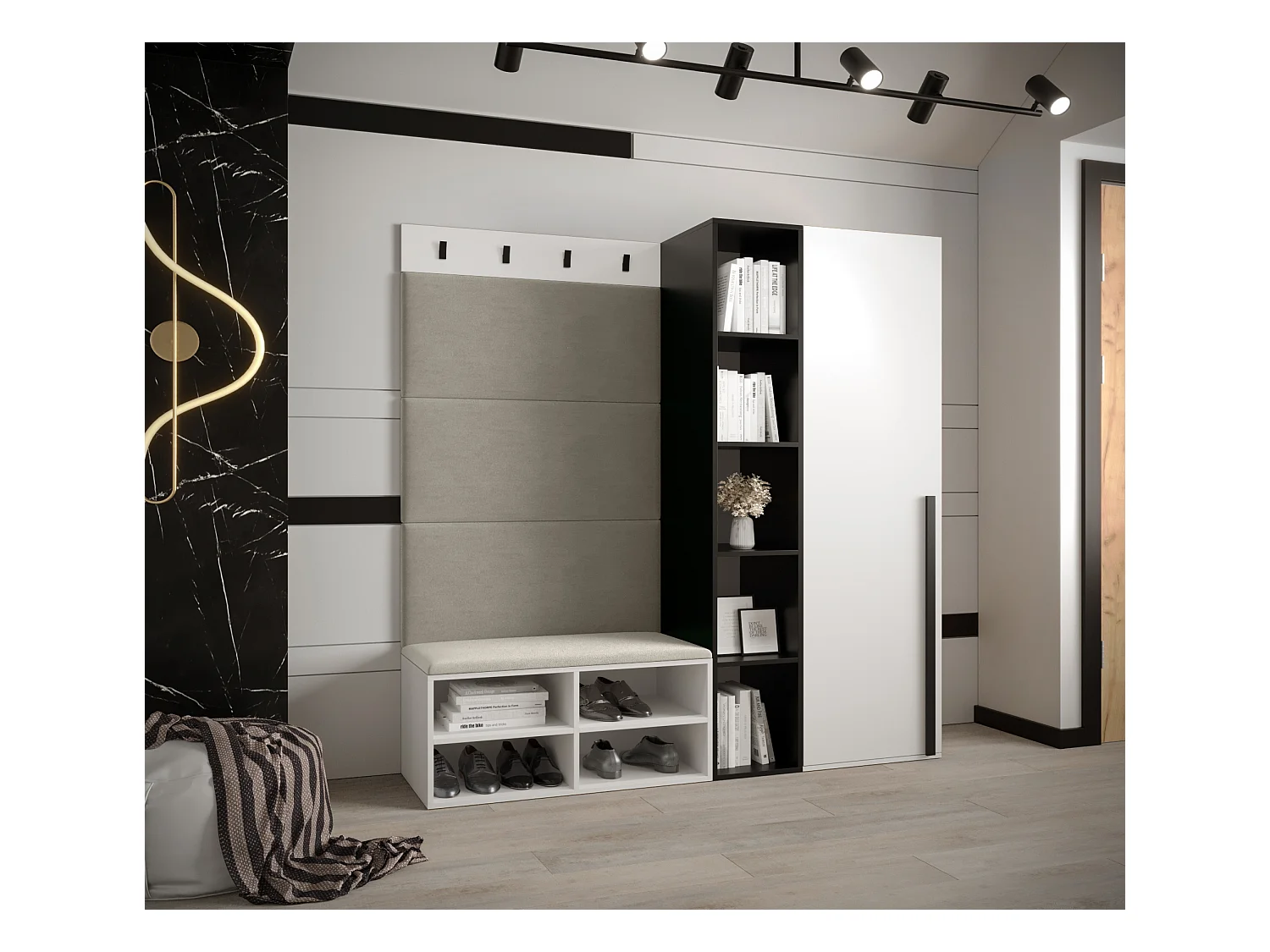 Ensemble de garde-robe Miro 1 184/164/42 (Blanc/Manila 02)