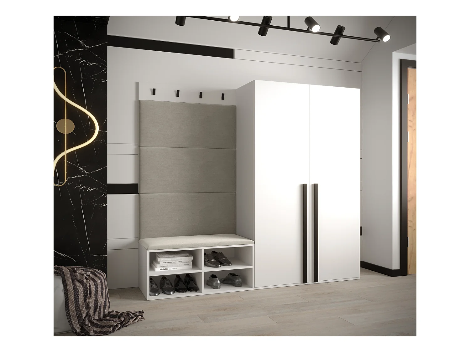 Ensemble de garde-robe Miro 5 184/184/42 (Blanc/Manila 02)