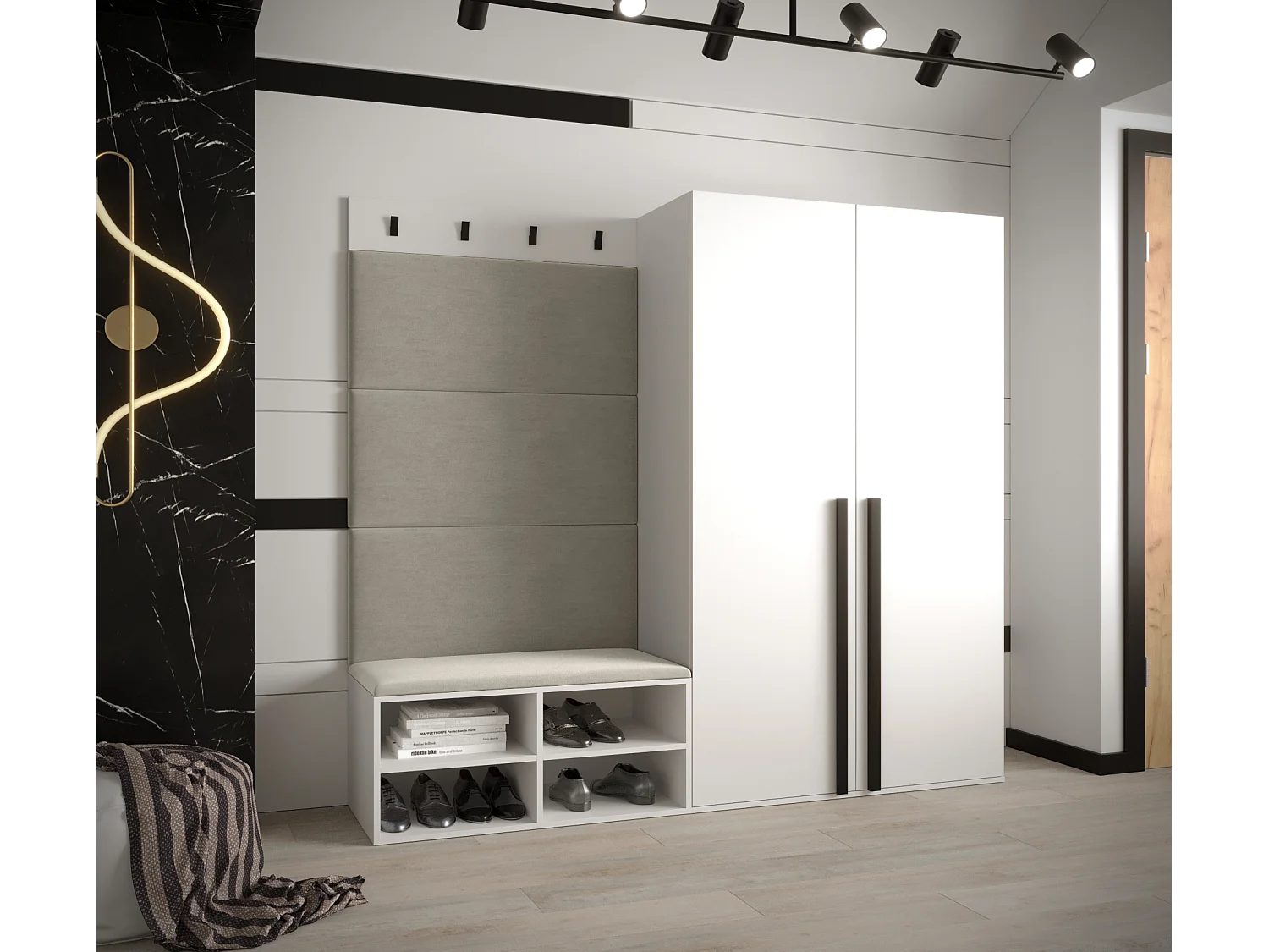 Conjunto de guardarropa Miro 5 184/184/42 (Blanco/Manila 02)