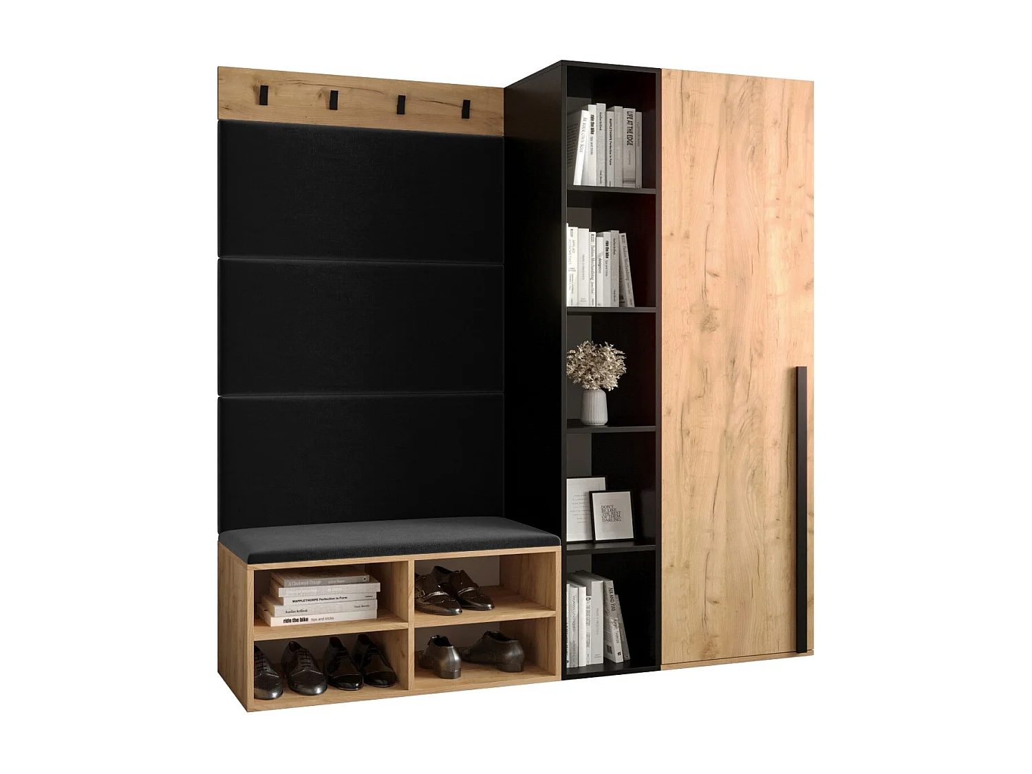 Conjunto de guardarropa Miro 1 184/164/42 (Roble/Manila 18)