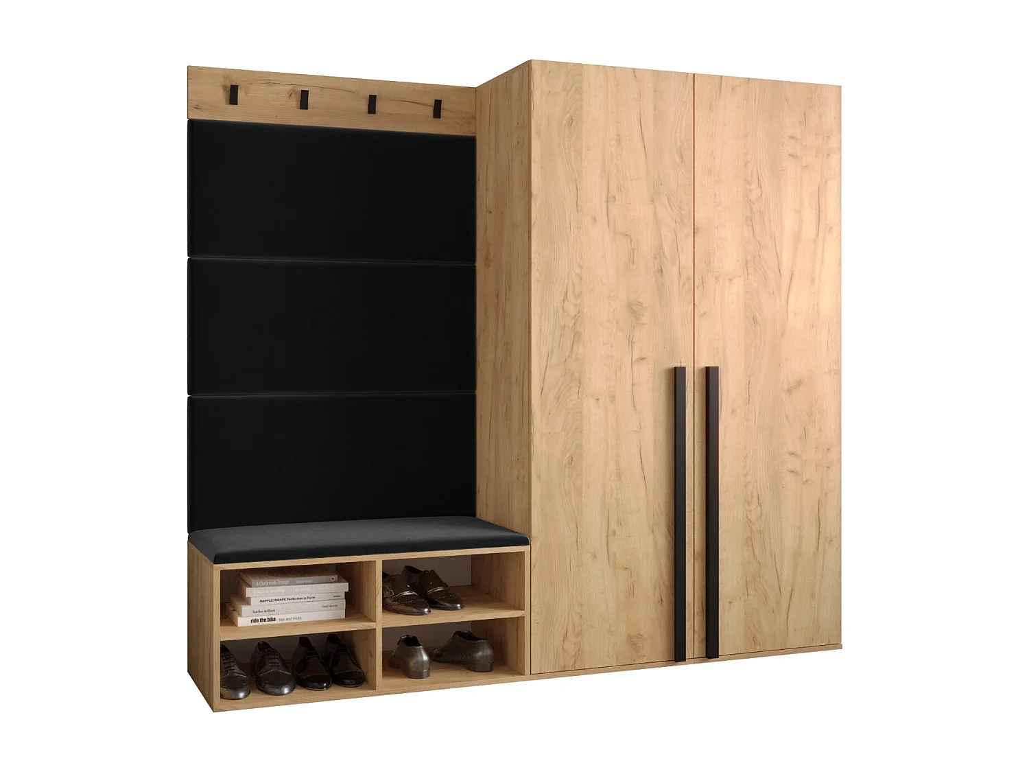 Ensemble de garde-robe Miro 5 184/184/42 (Chêne artisanal/Manila 18)