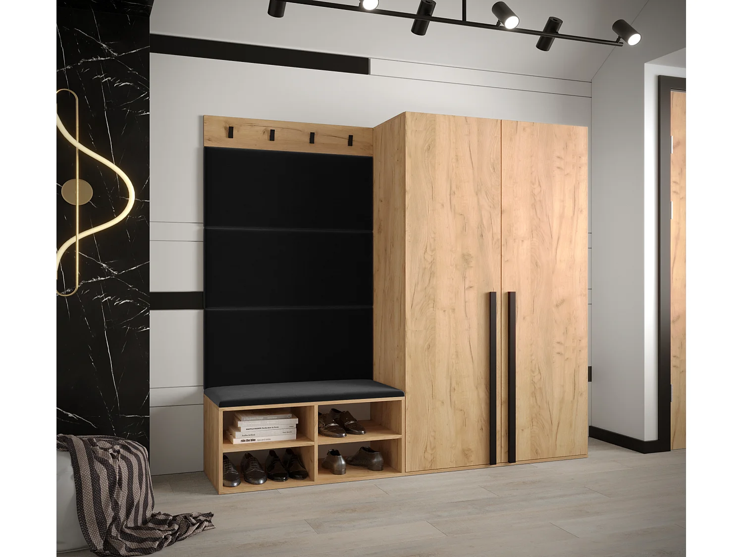 Garderobeset Miro 5 184/184/42 (Artisan Eike/Manila 18)