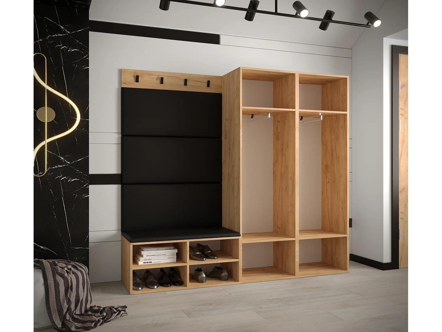 Garderobeset Miro 5 184/184/42 (Artisan Eike/Manila 18)