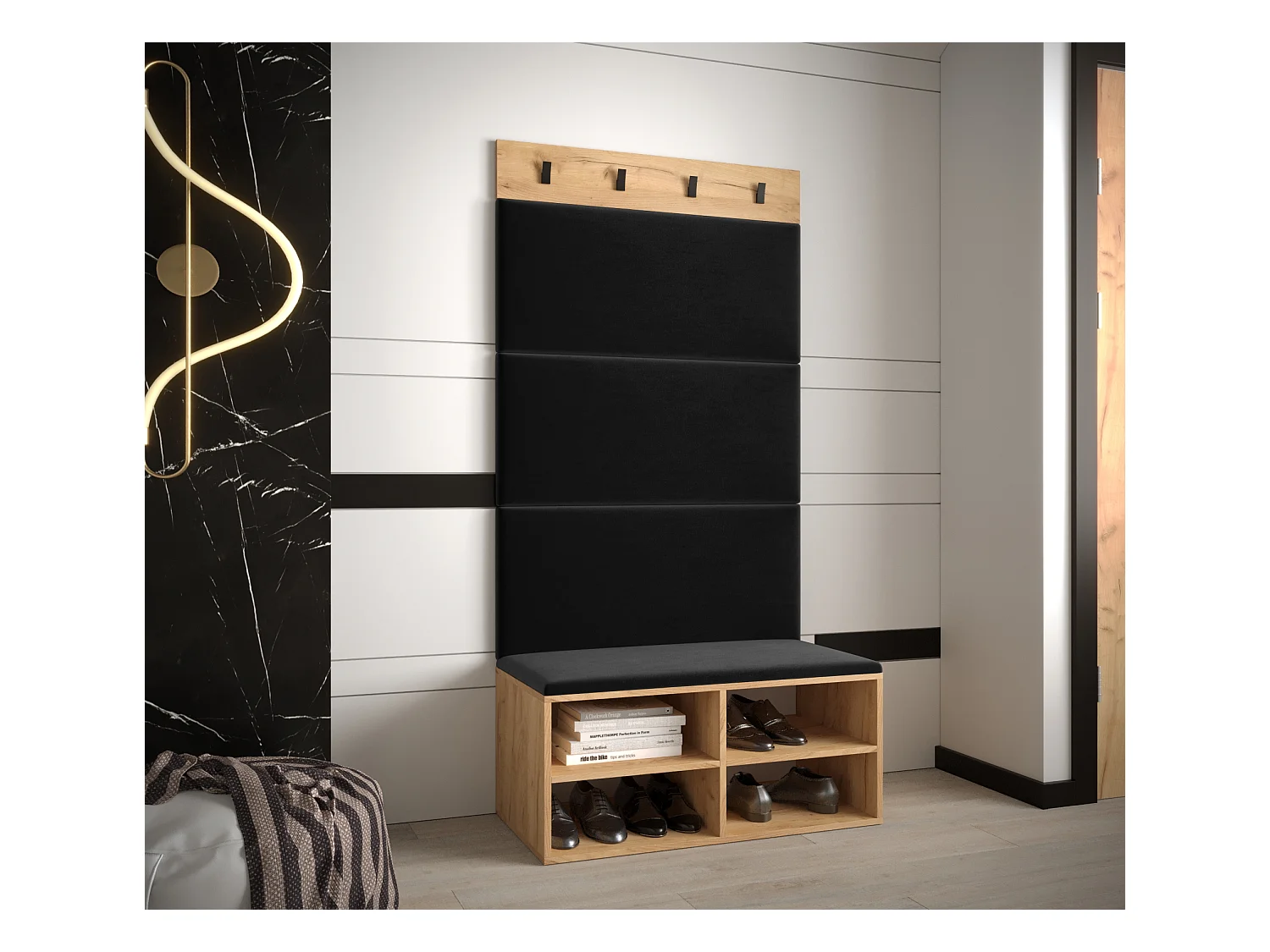 Ensemble de garde-robe Miro 2 184/84/42 (Chêne artisanal/Manila 18)