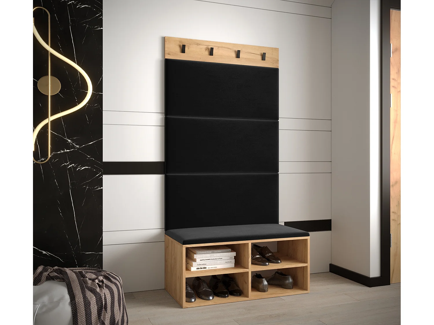 Conjunto de guardarropa Miro 2 184/84/42 (Roble/Manila 18)