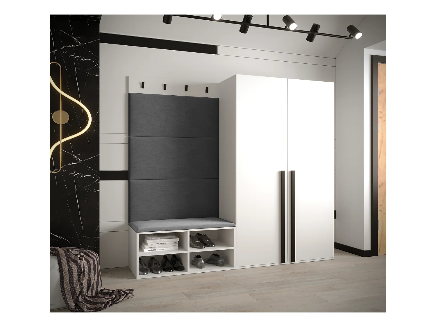 Ensemble de garde-robe Miro 5 184/184/42 (Blanc/Manila 16)