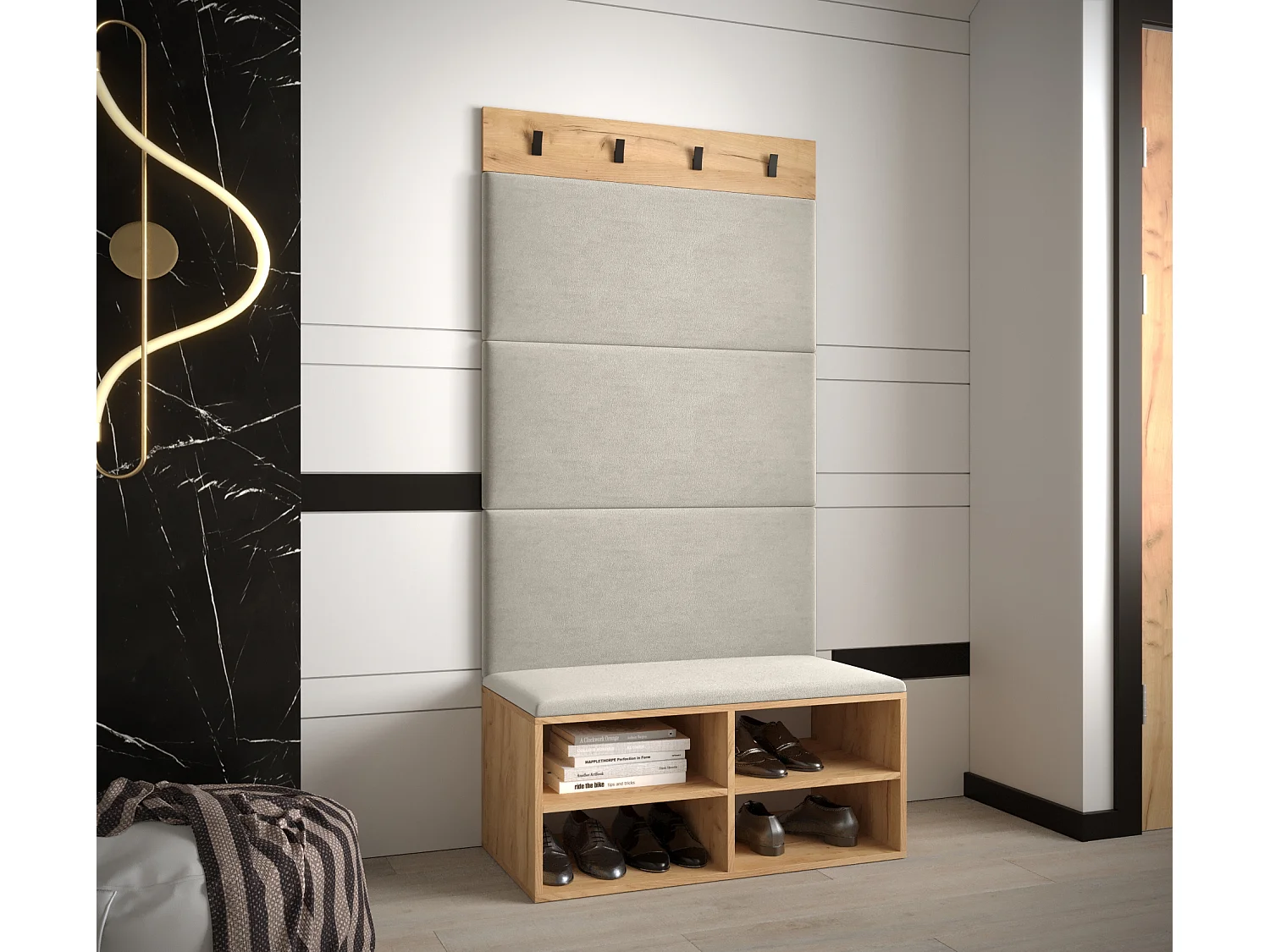 Conjunto de guardarropa Miro 2 184/84/42 (Roble/Manila 02)