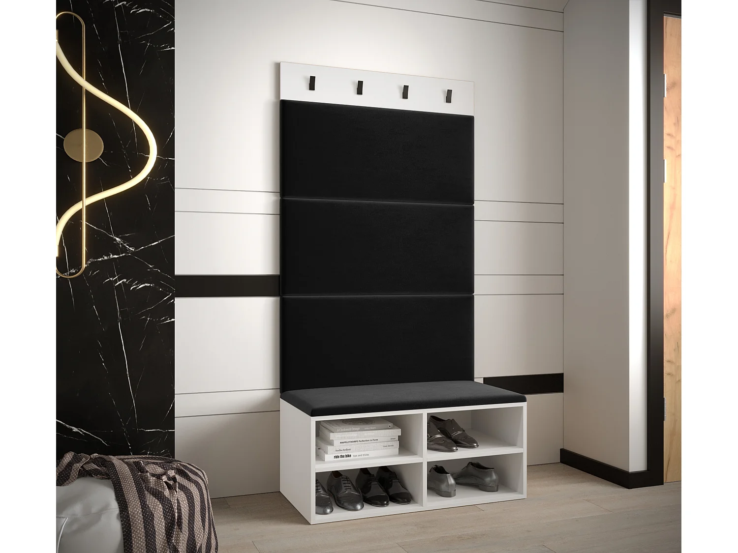 Garderobeset Miro 2 184/84/42 (Wit/Manila 18)