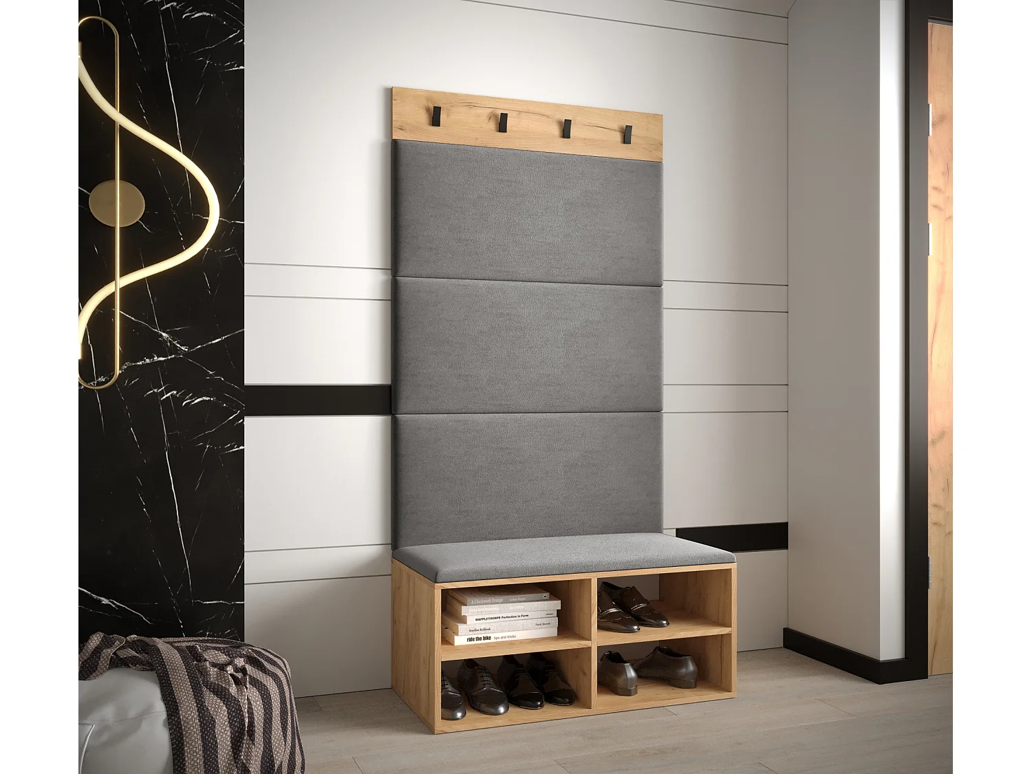 Conjunto de guardarropa Miro 2 184/84/42 (Roble/Manila 16)