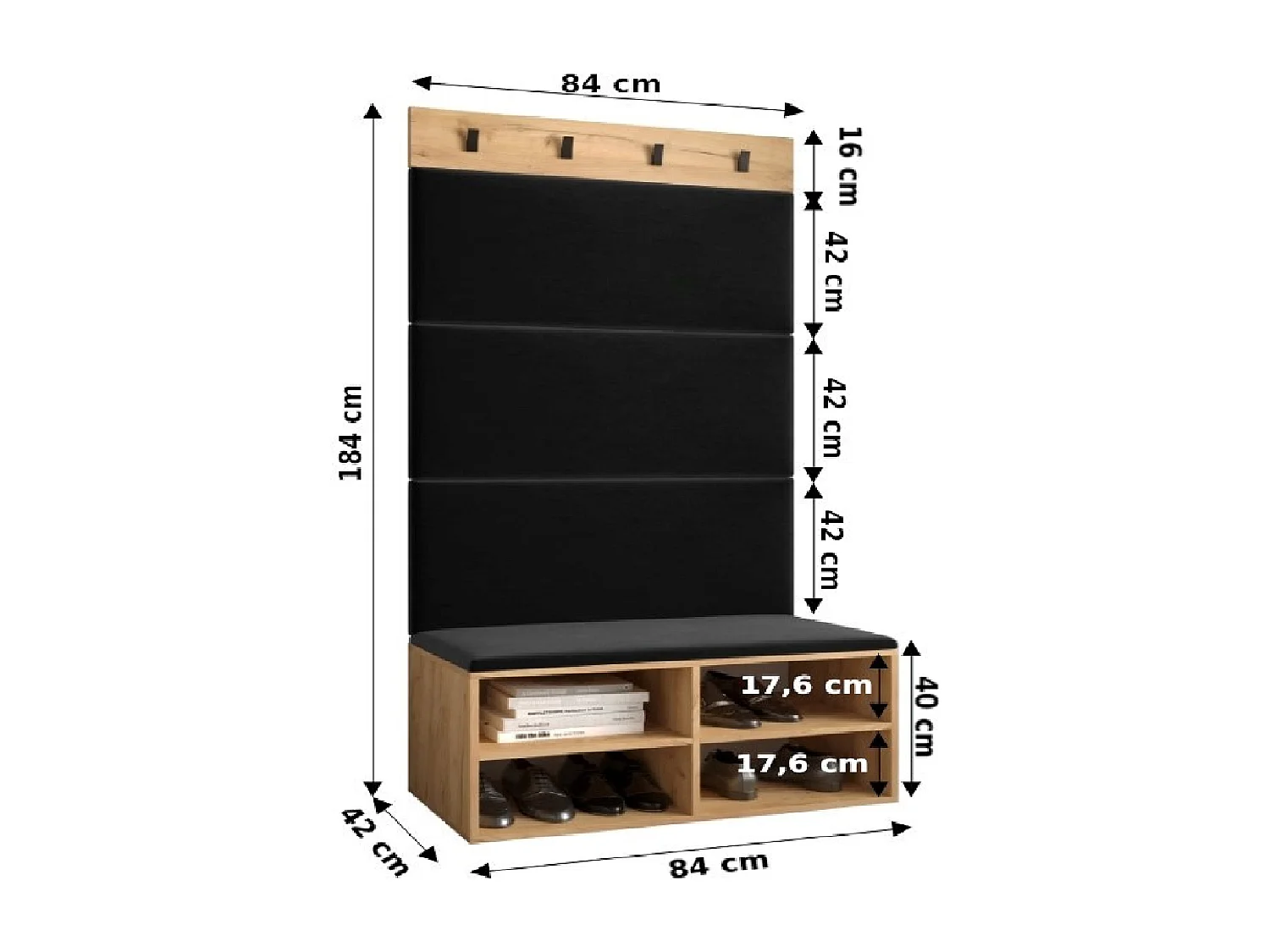 Conjunto de guardarropa Miro 2 184/84/42 (Roble/Manila 16)