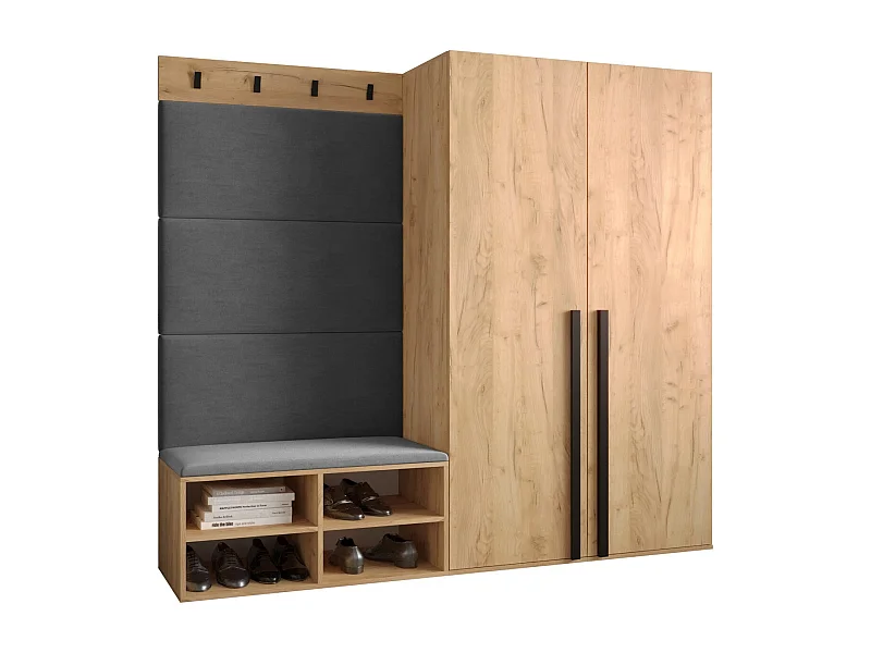 Ensemble de garde-robe Miro 5 184/184/42 (Chêne artisanal/Manila 16)