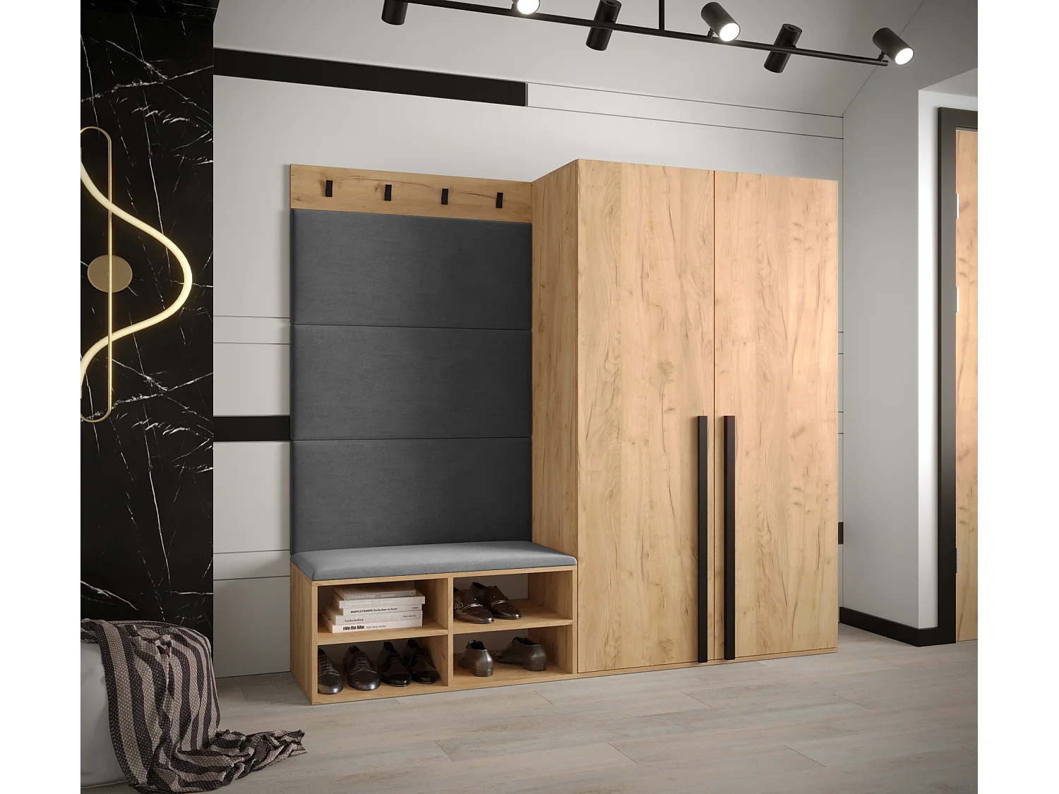 Garderobeset Miro 5 184/184/42 (Artisan Eike/Manila 16)