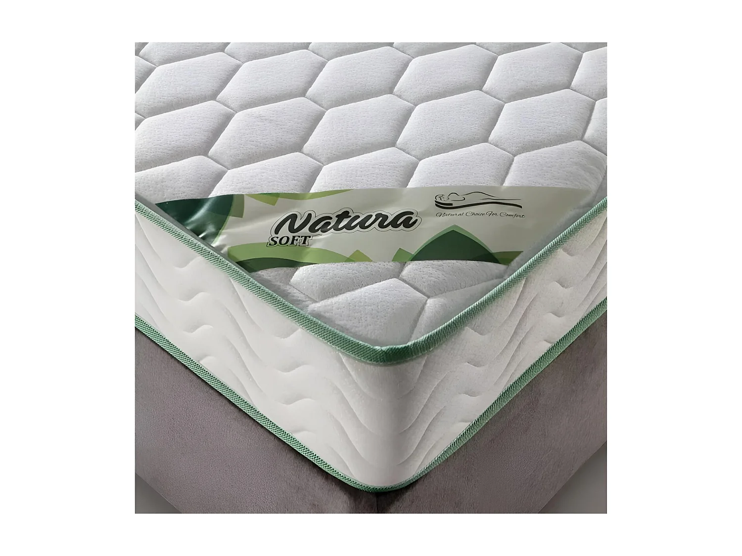 Matelas Almero Natura /160x200/ressorts et alèses/blanc