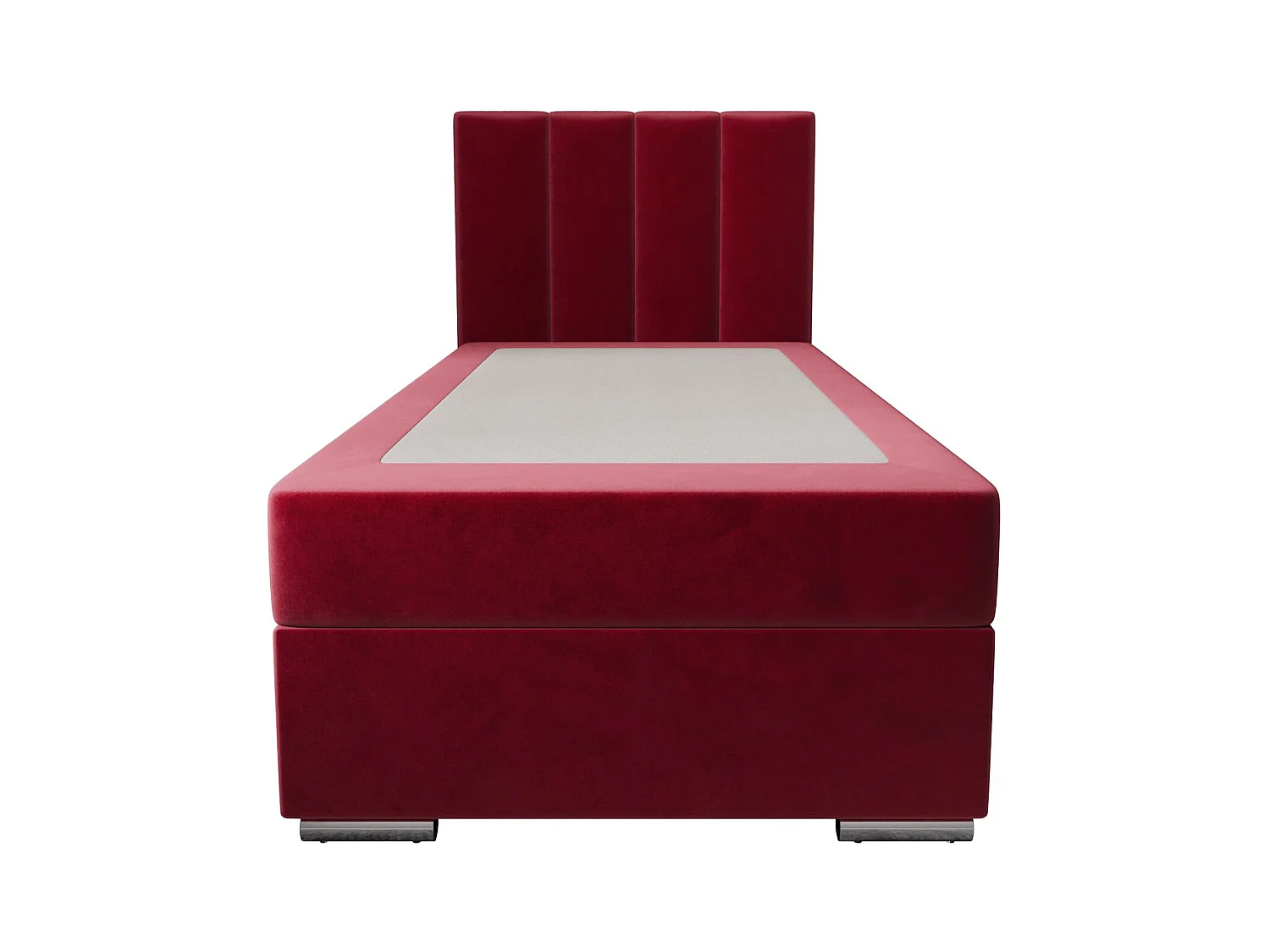 BEDANTE Lit boxspring ZAKO 2 90x200 Itaka 34 Rouge Lit Ouverture à gauche Lit Litkasten