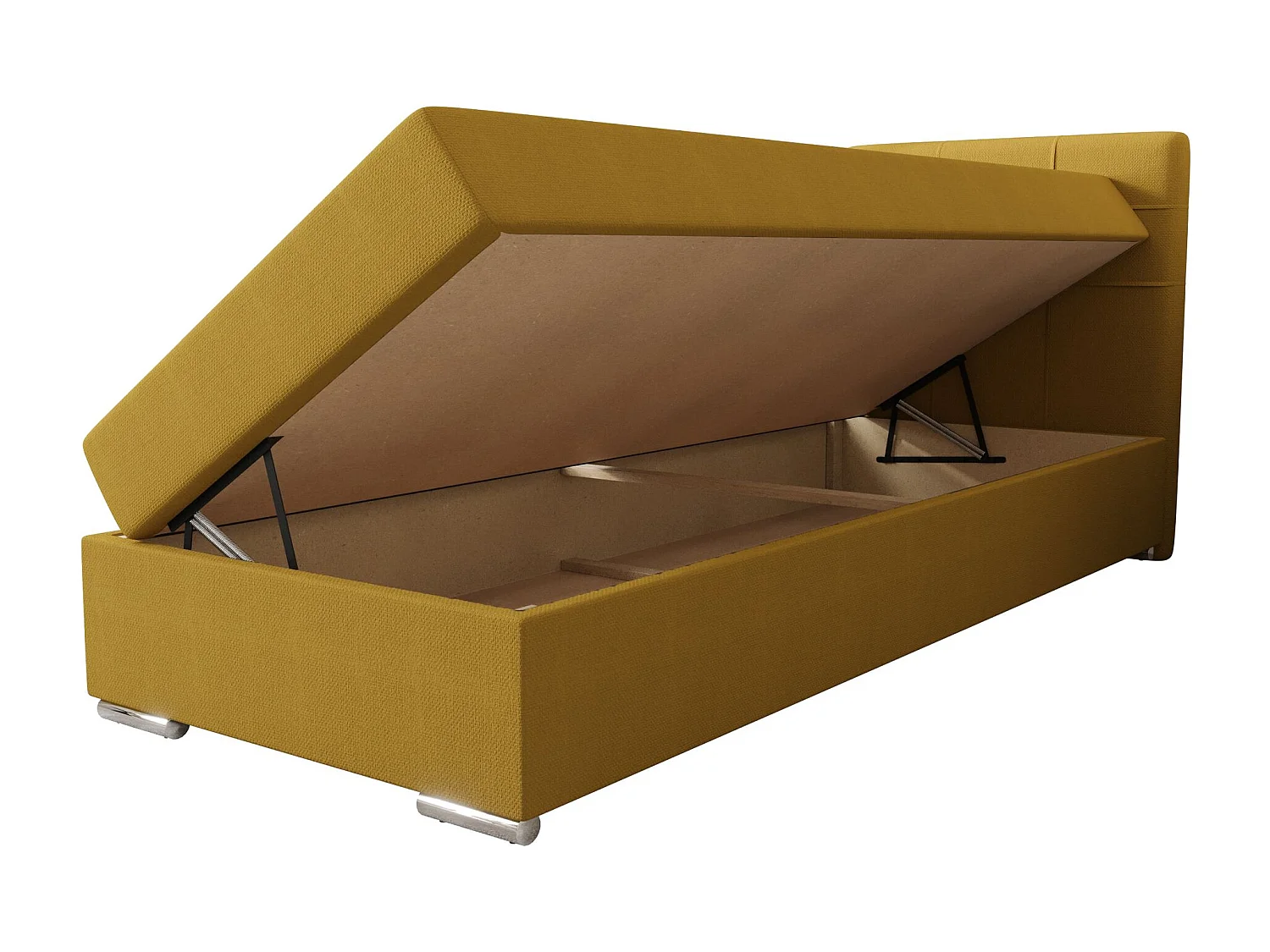 BEDANTE Łóżko kontynentalne ZILANO1 80x200 Cosmic 120 żółty Strona otwierania prawe