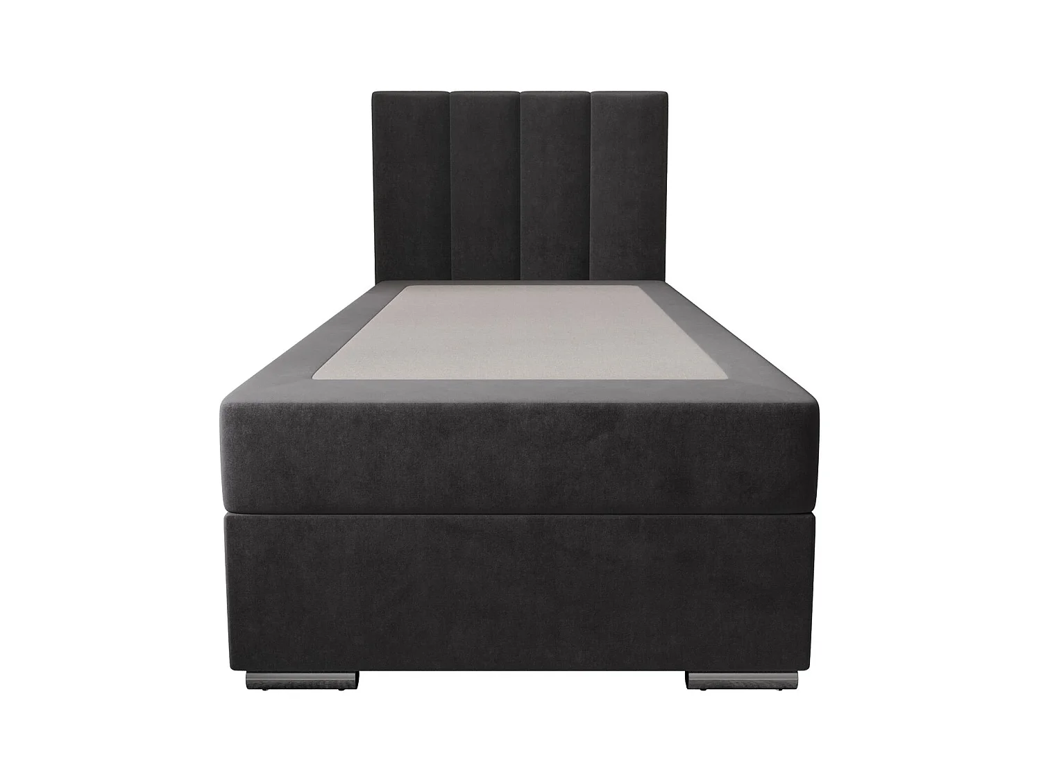 BEDANTE Lit boxspring ZAKO 2 80x200 Itaka 14 Gris Lit Ouverture à droite Lit Litkasten