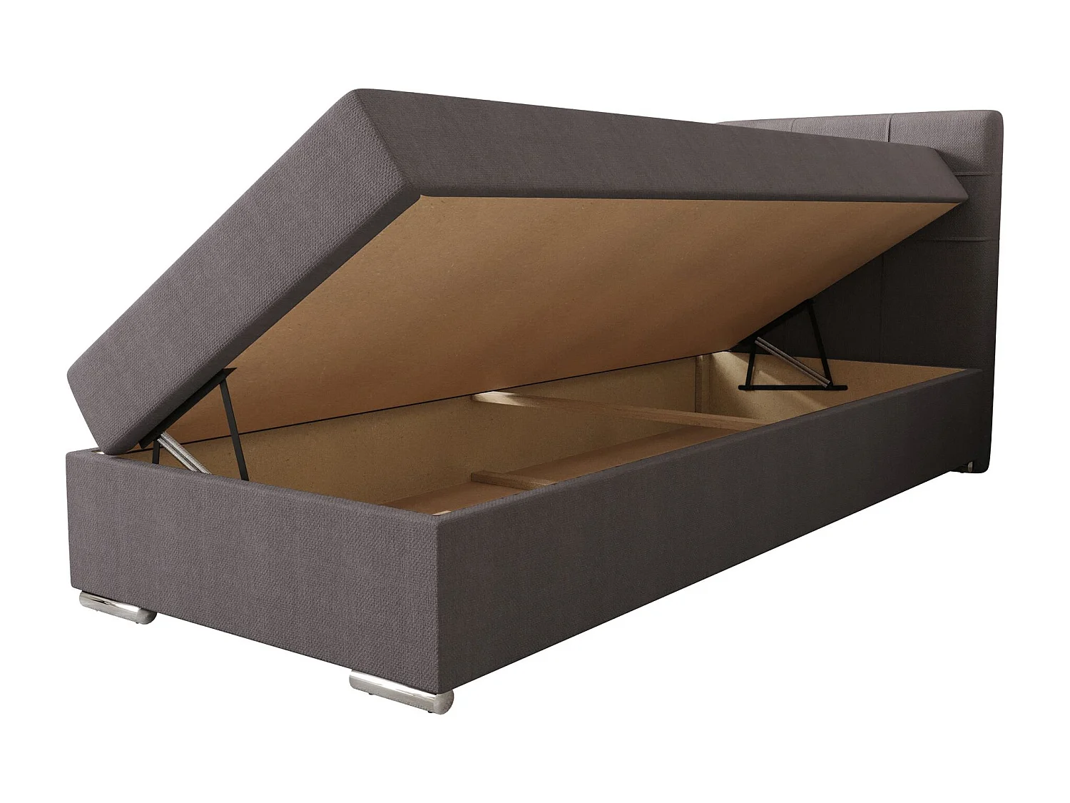 BEDANTE Łóżko kontynentalne ZILANO1 80x200 Cosmic 160 jasnoszary Strona otwierania prawe