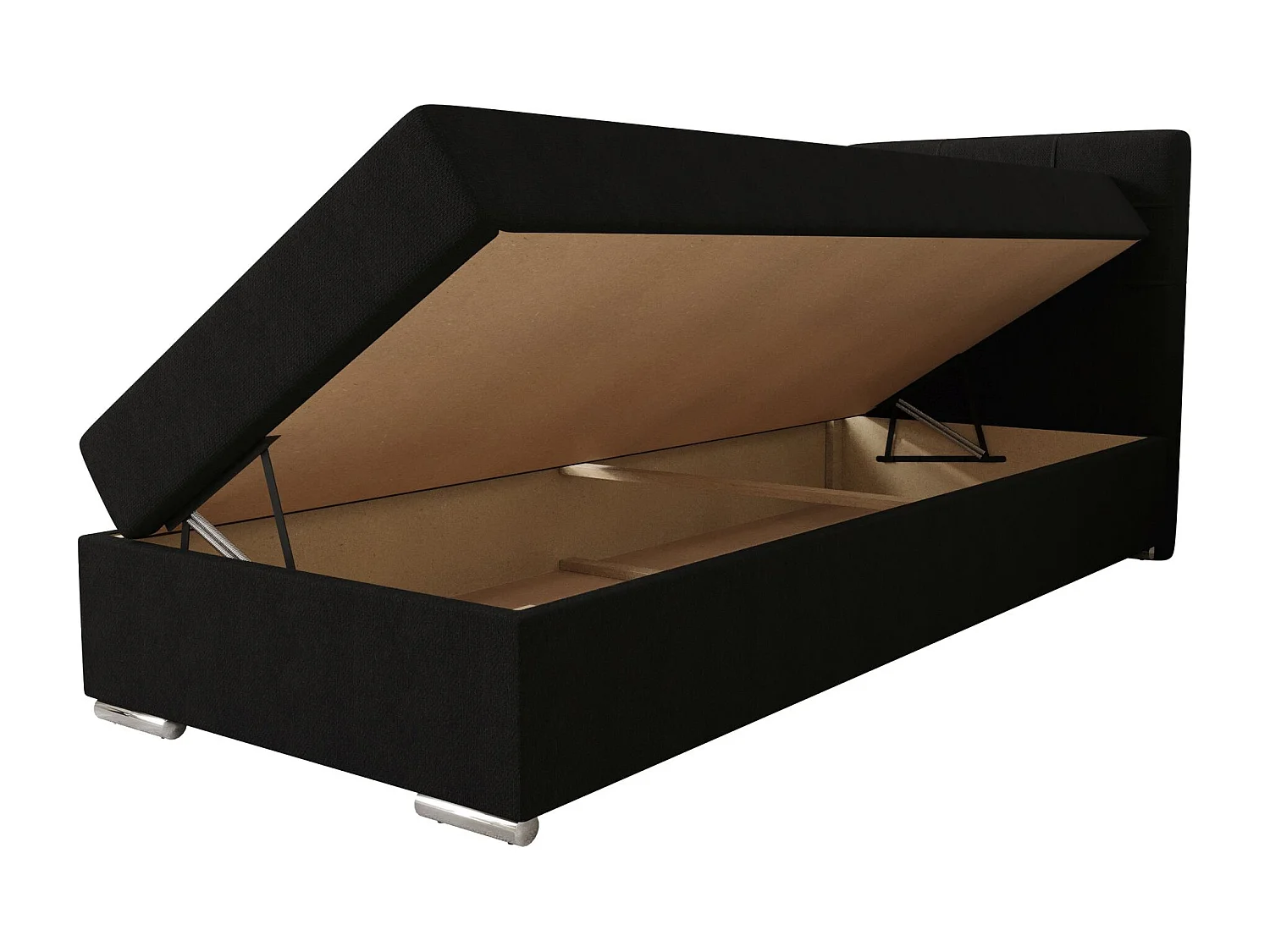 BEDANTE Łóżko kontynentalne ZILANO1 80x200 Cosmic 100 czarny Strona otwierania prawe