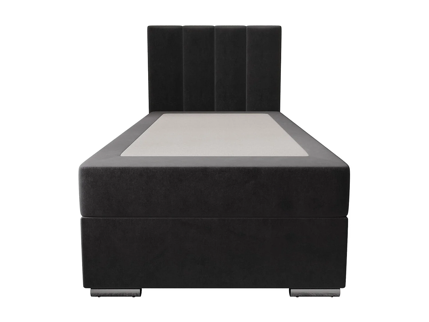 BEDANTE Lit boxspring ZAKO 2 80x200 Itaka 27 Gris foncé Lit Ouverture à gauche Lit Litkasten