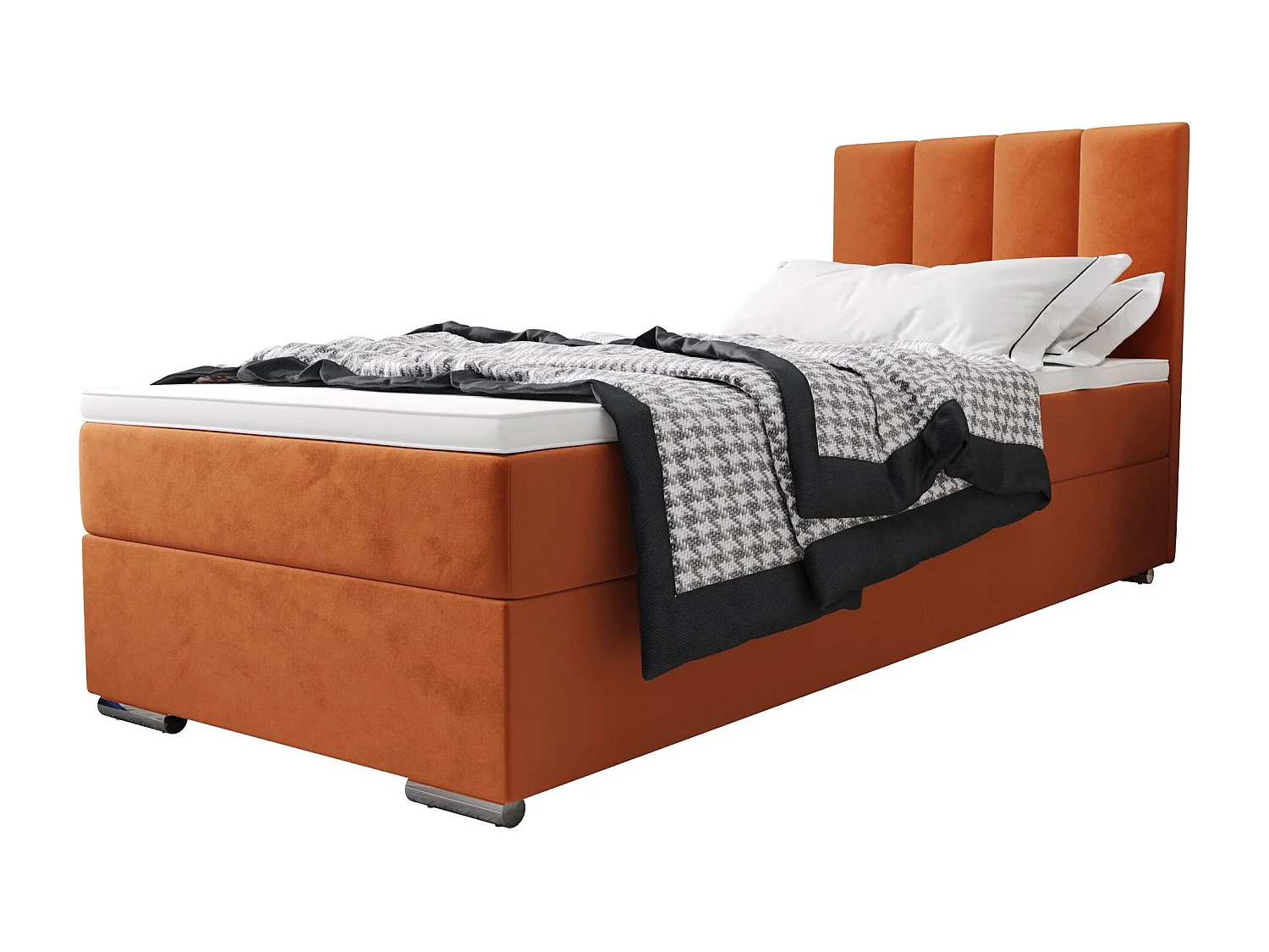 BEDANTE Lit boxspring ZAKO 2 80x200 Itaka 1 Marron Lit Ouverture à droite Lit Litkasten