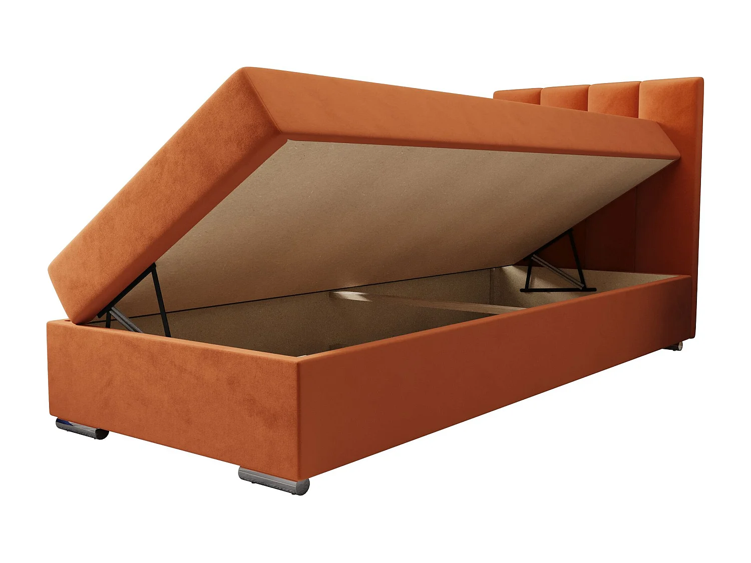 BEDANTE Lit boxspring ZAKO 2 80x200 Itaka 1 Marron Lit Ouverture à droite Lit Litkasten