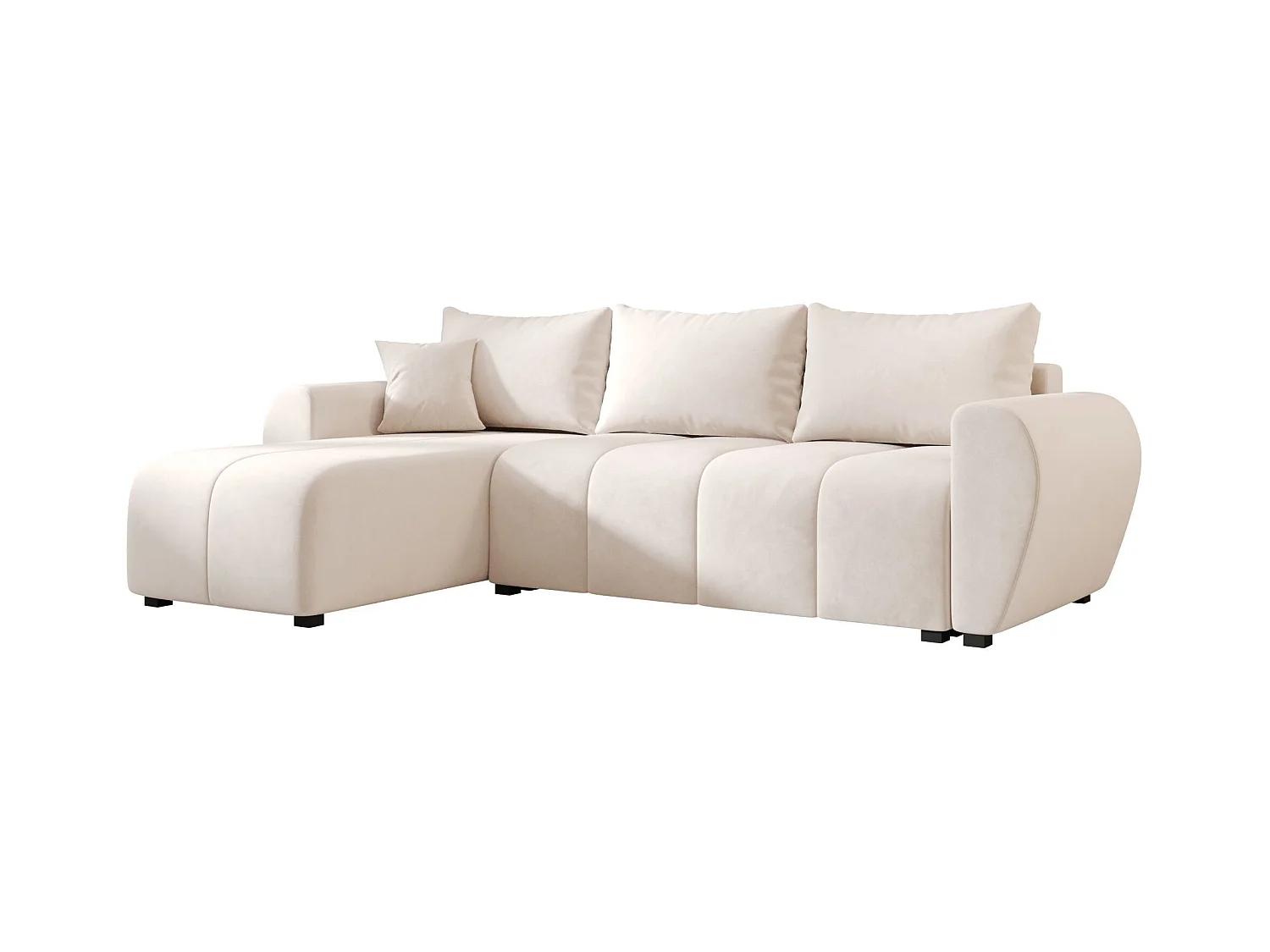 BEDANTE ECKSOFA MOLISA L Itaka 16 Links Beige mit Schlaffunktion L-Form Sofa mit Stauraum Bettkasten Wohnzimmersofa Couch Sofa Bettsofa Bettkasten Bettcouch