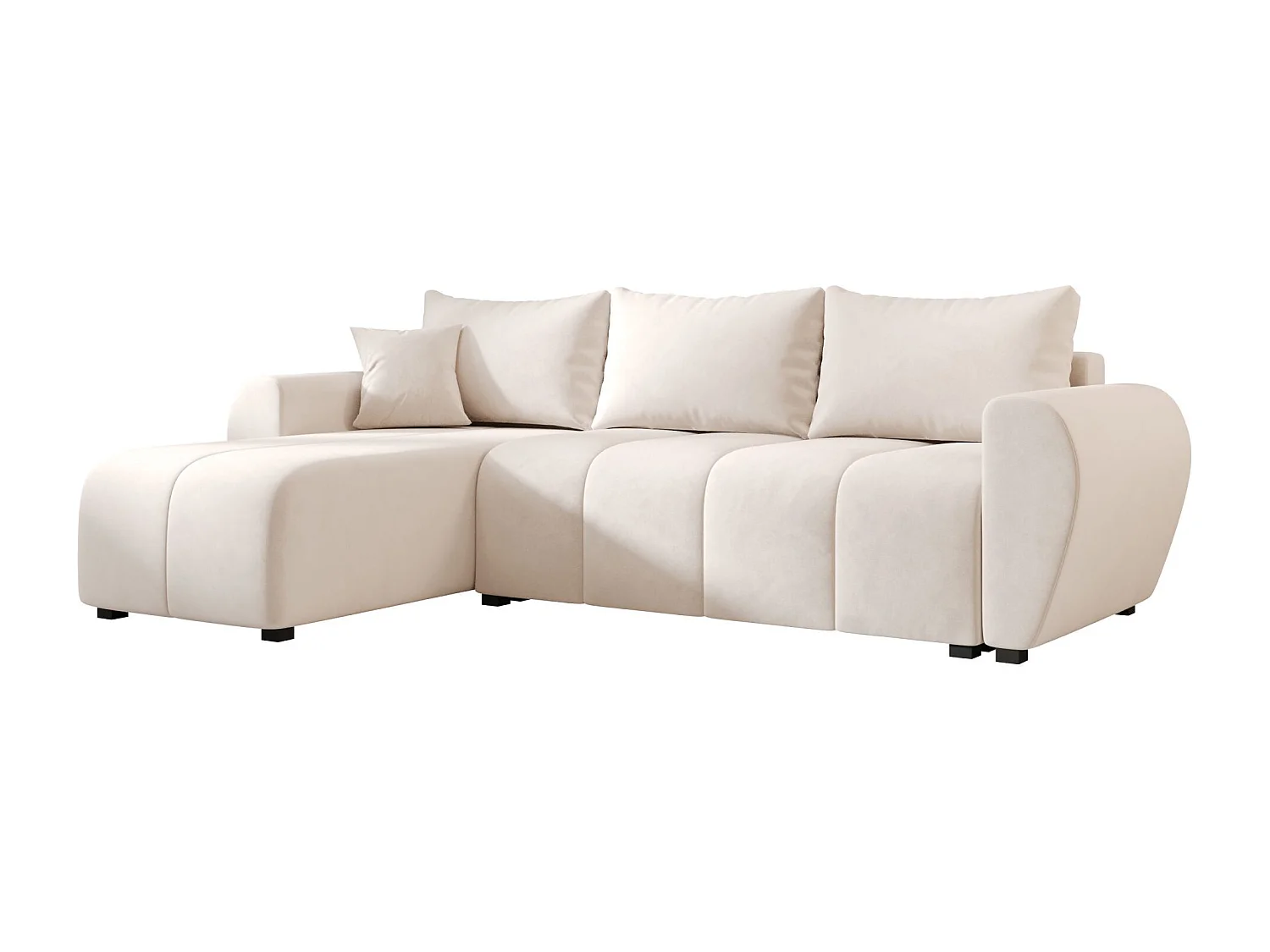 BEDANTE canapé d'angle MOLISA L Itaka 16 gauche beige avec fonction de couchage canapé en forme de L