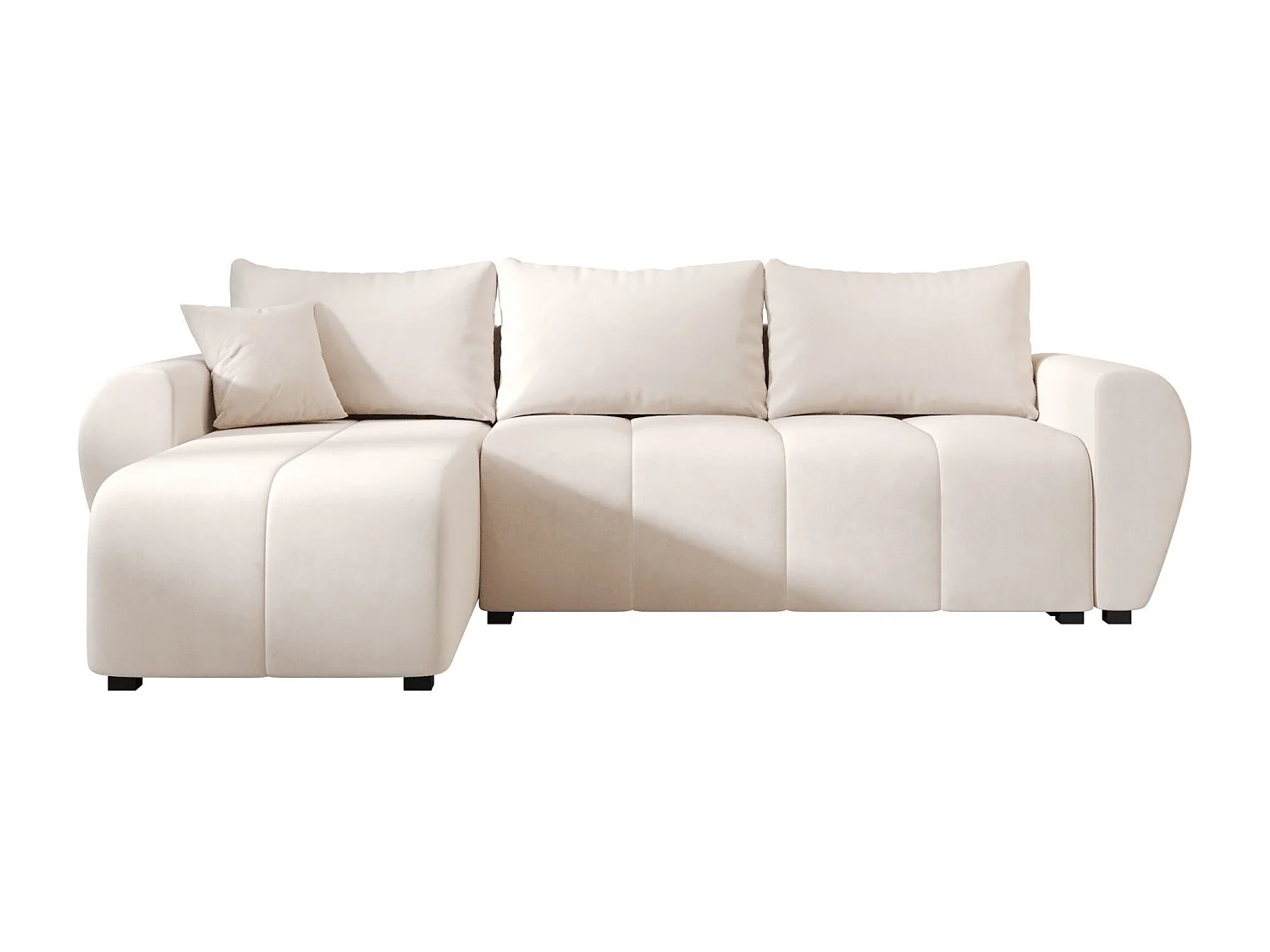 BEDANTE canapé d'angle MOLISA L Itaka 16 gauche beige avec fonction de couchage canapé en forme de L