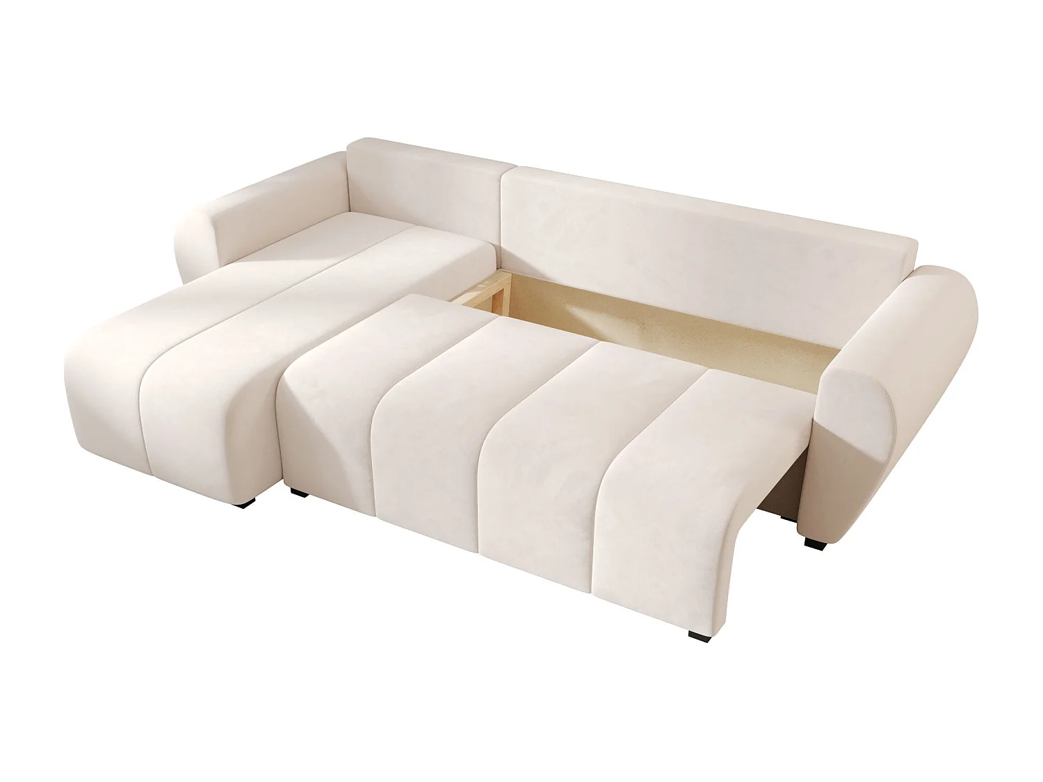 BEDANTE canapé d'angle MOLISA L Itaka 16 gauche beige avec fonction de couchage canapé en forme de L