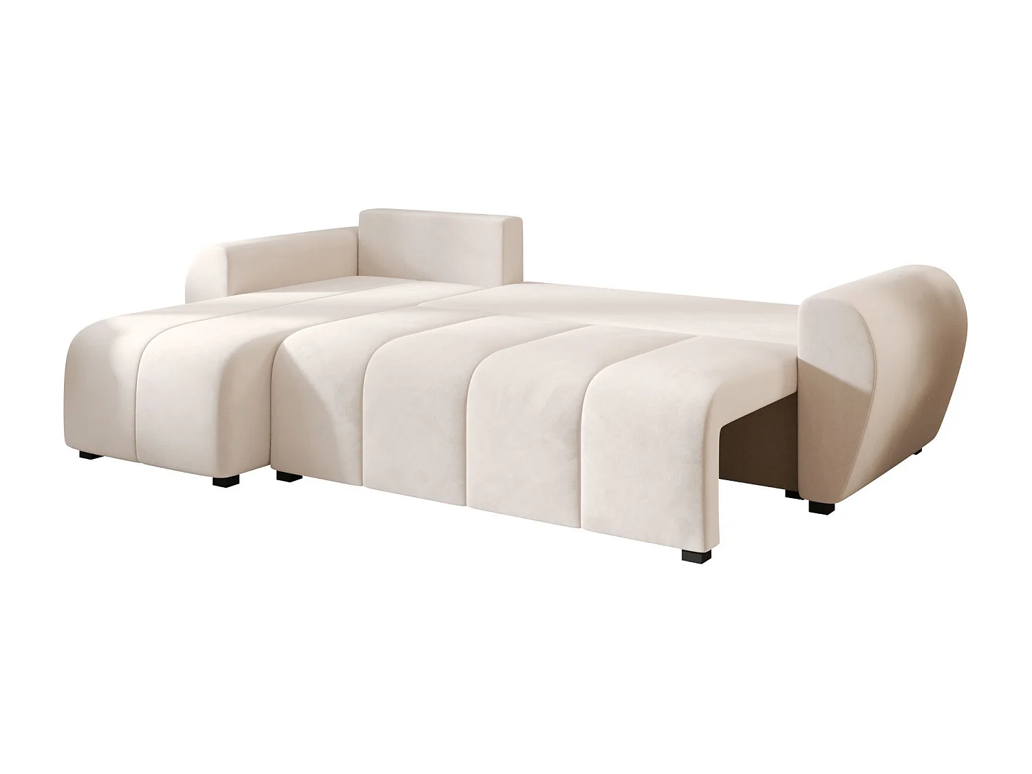 BEDANTE canapé d'angle MOLISA L Itaka 16 gauche beige avec fonction de couchage canapé en forme de L