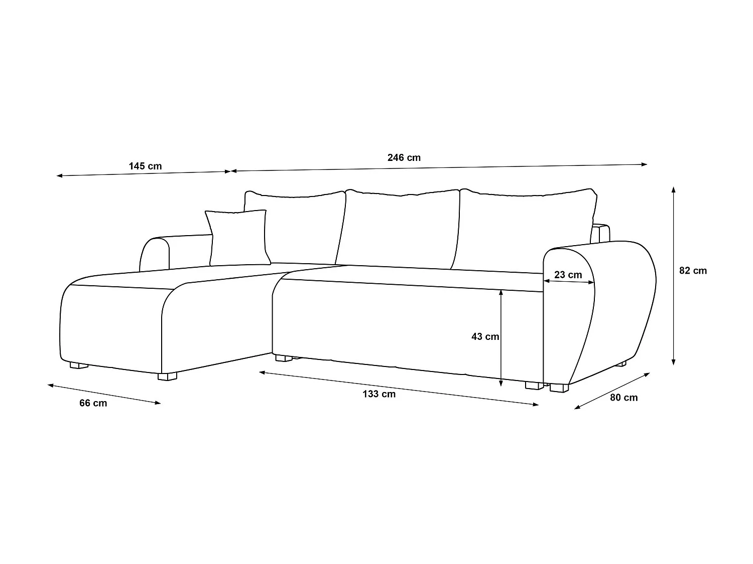 BEDANTE canapé d'angle MOLISA L Itaka 16 gauche beige avec fonction de couchage canapé en forme de L