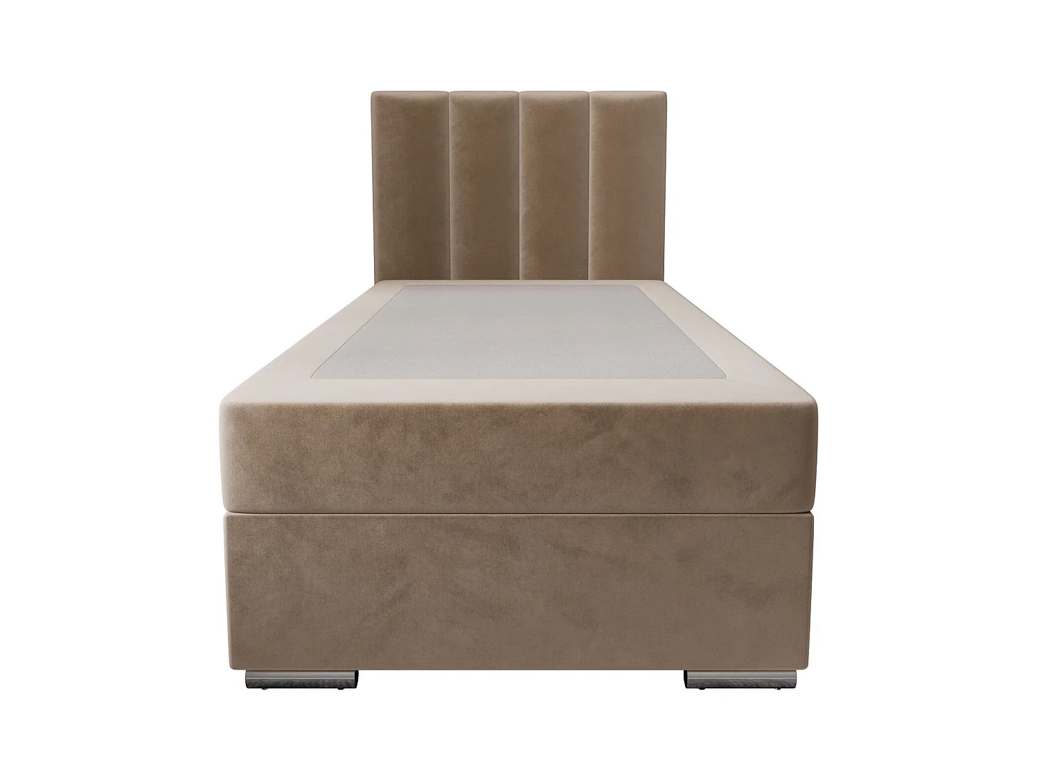 BEDANTE Lit boxspring ZAKO 2 80x200 Itaka 48 Marron clair Lit Ouverture à gauche Lit Litkasten