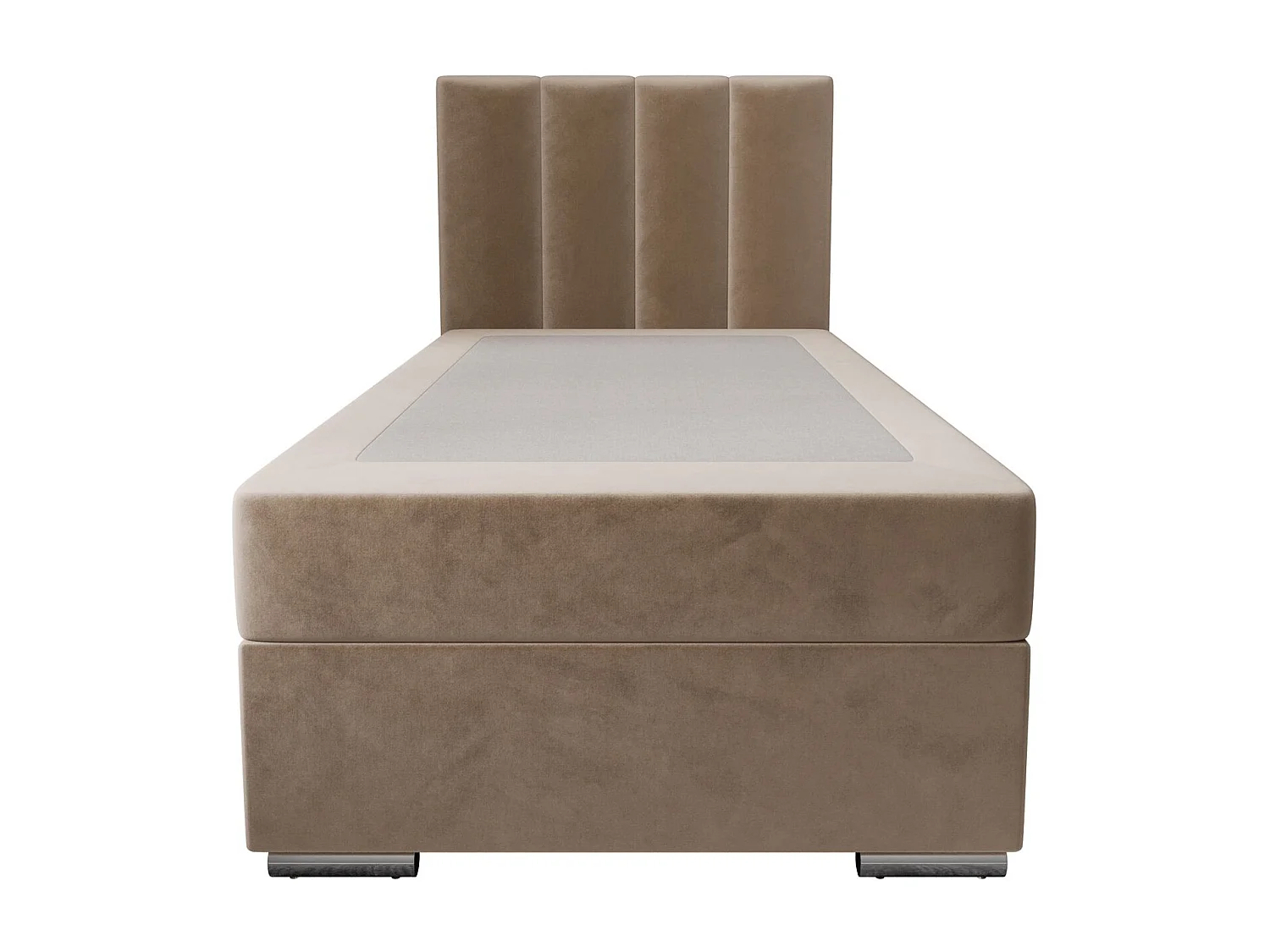 BEDANTE Lit boxspring ZAKO 2 80x200 Itaka 48 Marron clair Lit Ouverture à gauche Lit Litkasten