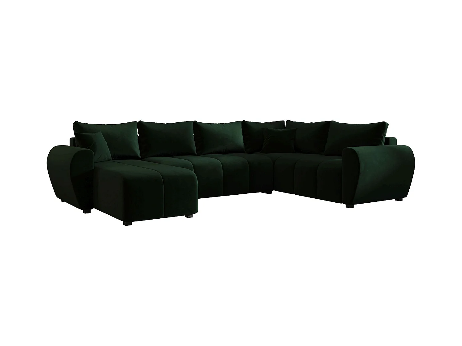 BEDANTE canapé panoramique MOLISA U PLUS Itaka 10 droit vert foncé avec fonction de couchage canapé en forme de U