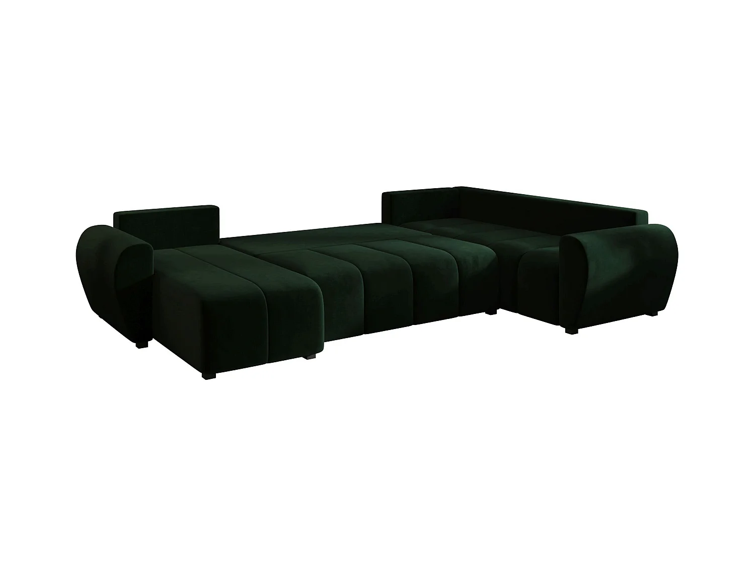 BEDANTE canapé panoramique MOLISA U PLUS Itaka 10 droit vert foncé avec fonction de couchage canapé en forme de U