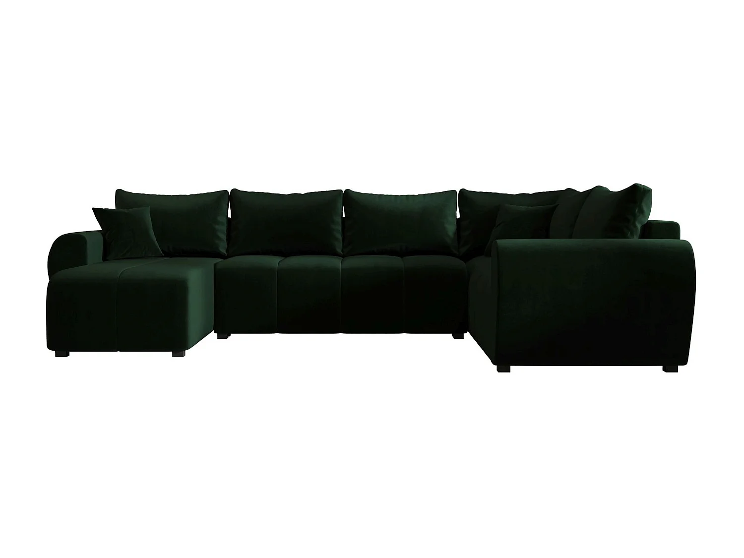 BEDANTE canapé panoramique MOLISA U PLUS Itaka 10 droit vert foncé avec fonction de couchage canapé en forme de U