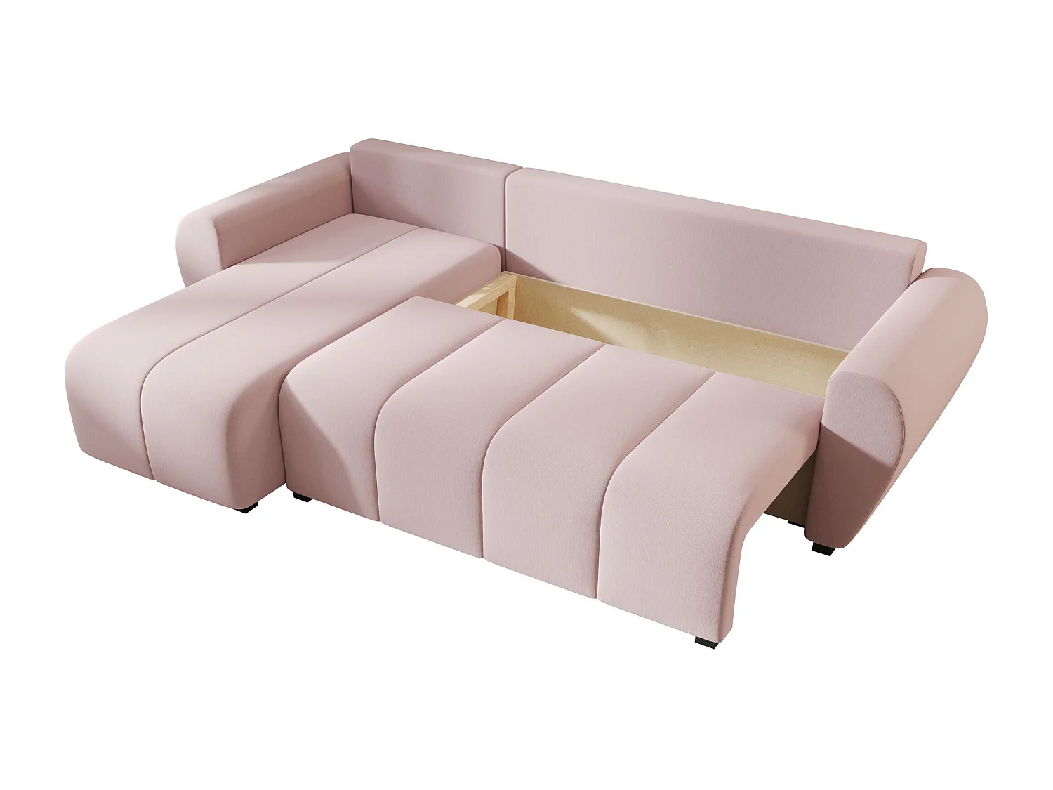 BEDANTE canapé d'angle MOLISA L Cosmic 14 gauche rose avec fonction de couchage canapé en forme de L