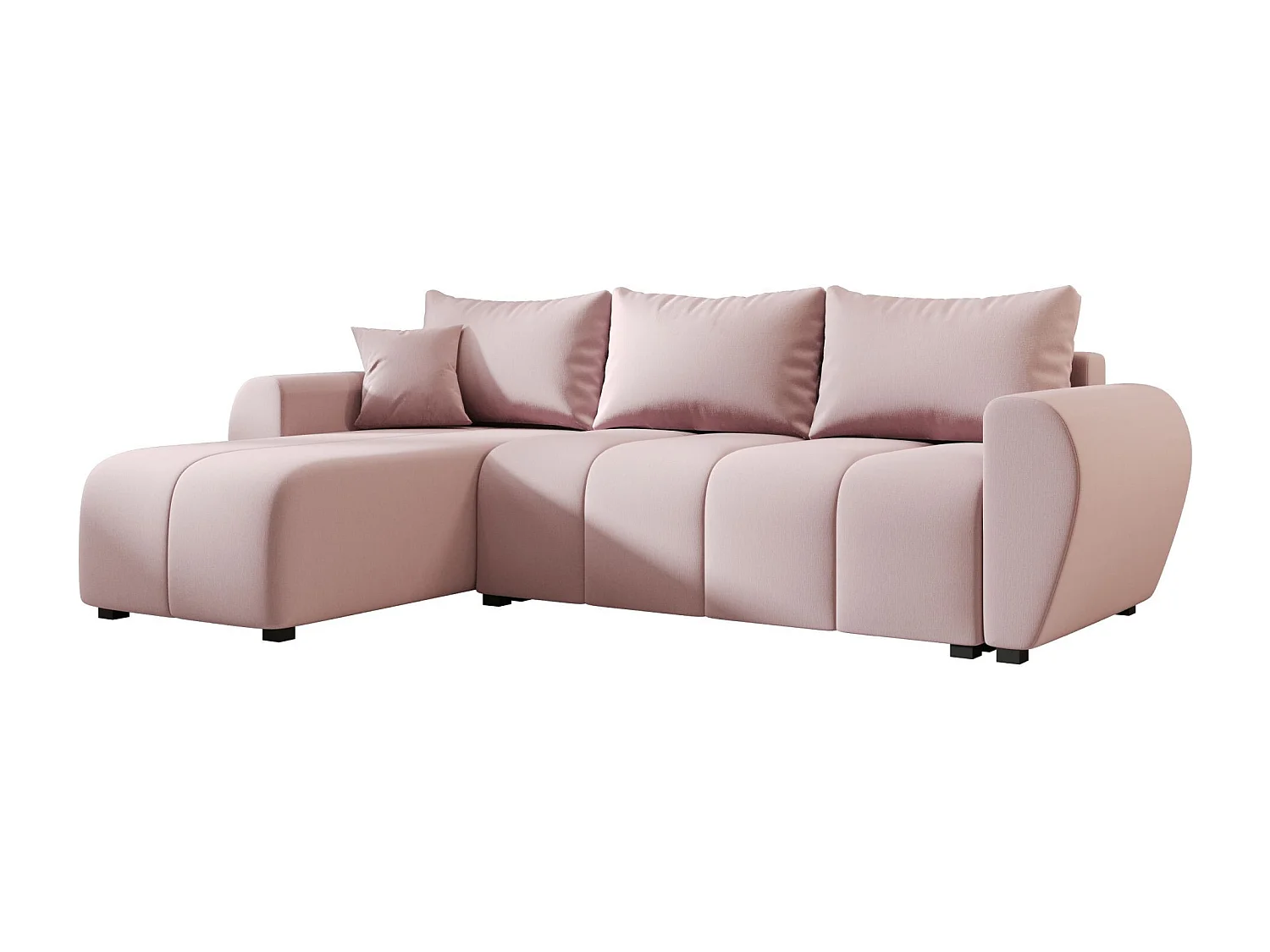 BEDANTE canapé d'angle MOLISA L Cosmic 14 gauche rose avec fonction de couchage canapé en forme de L